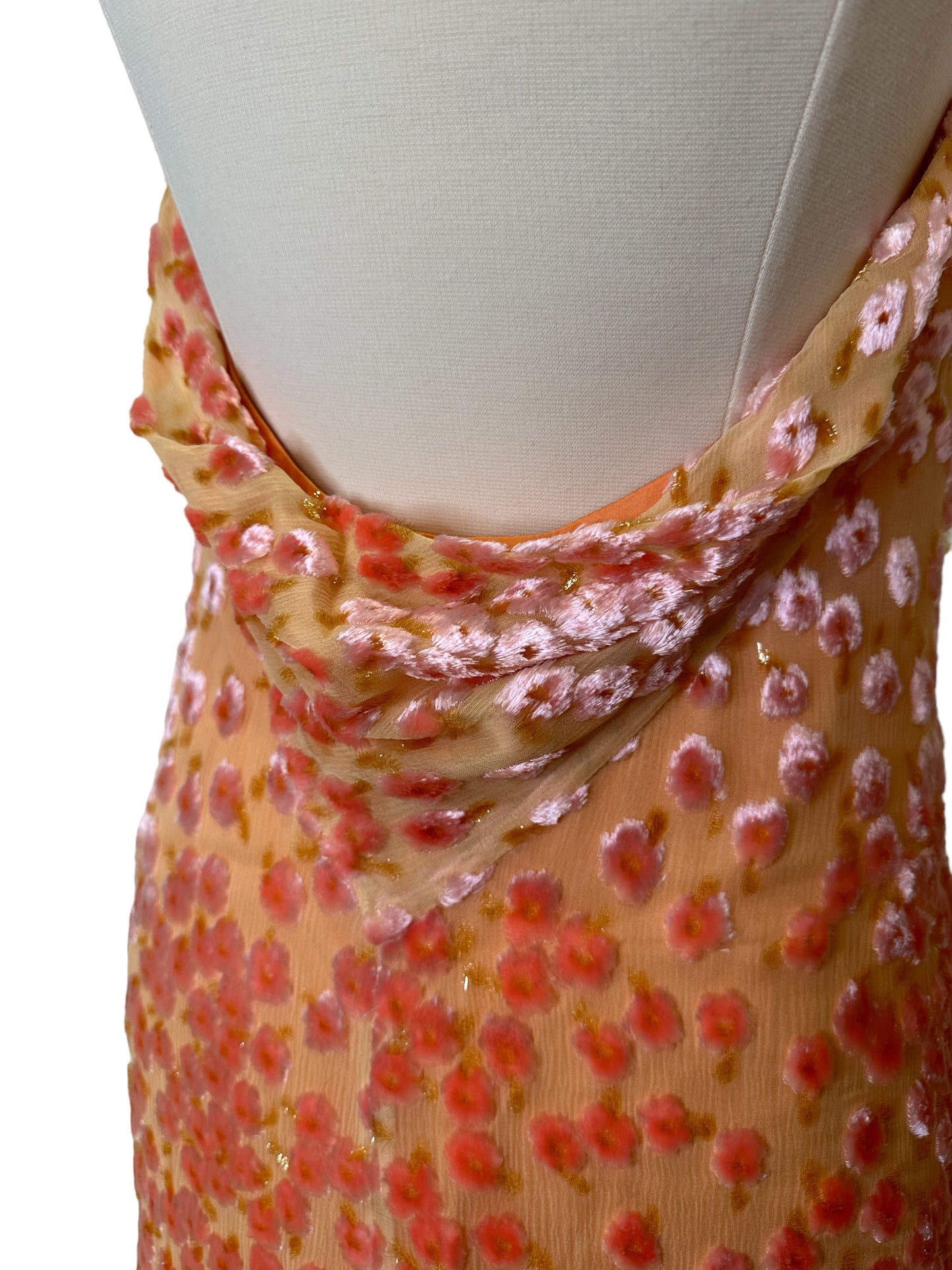 Orange & Pink Print Dress - S
