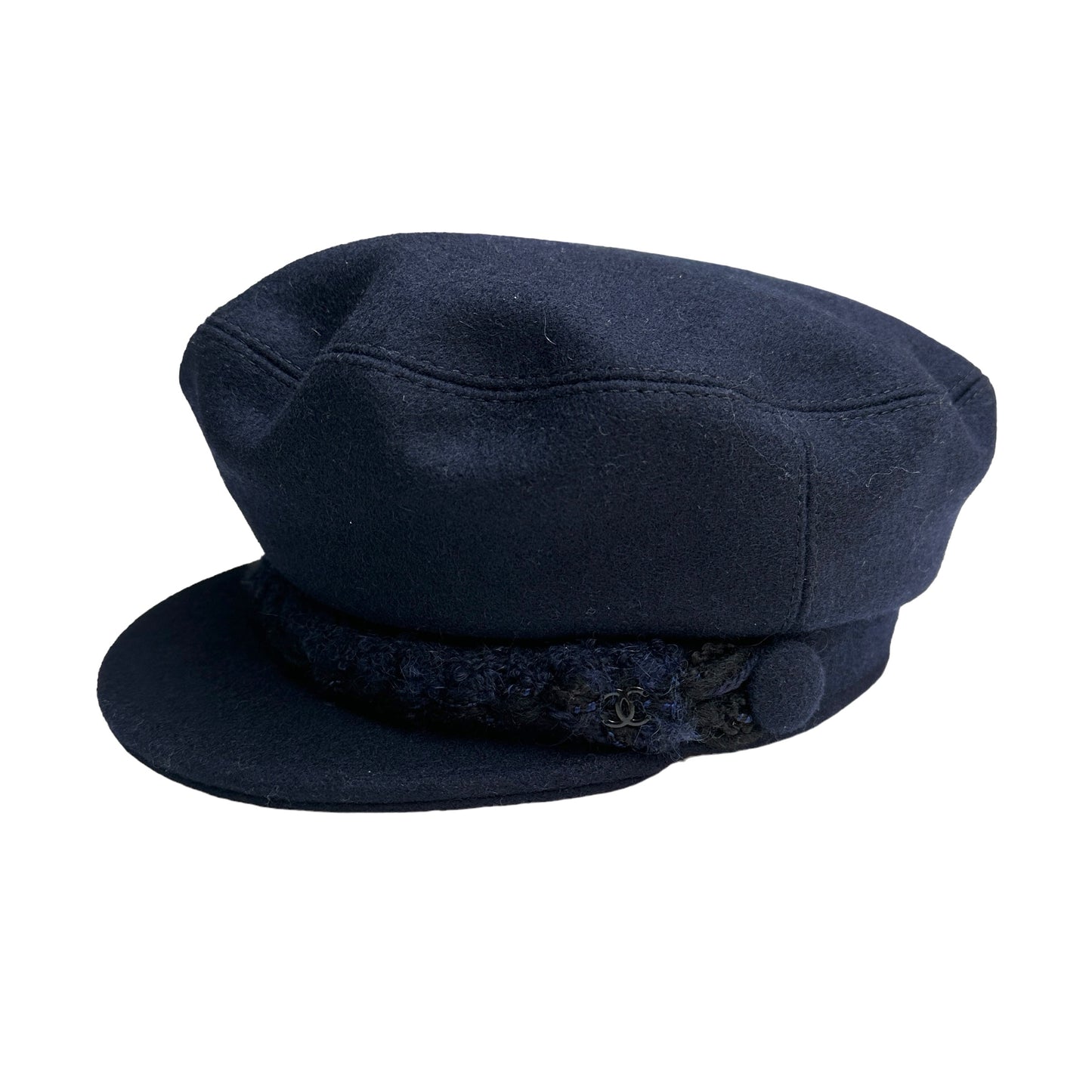 Navy Wool Newsboy Cap - M