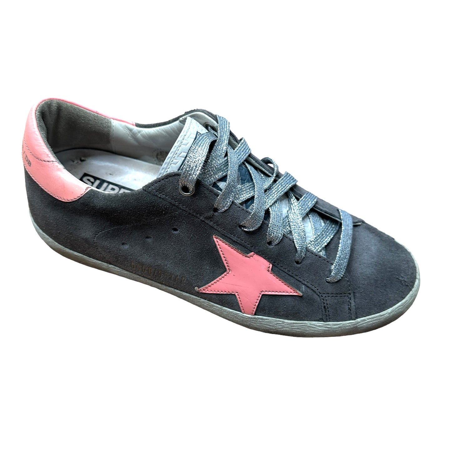 Grey & Bubblegum Pink Sneakers - 9