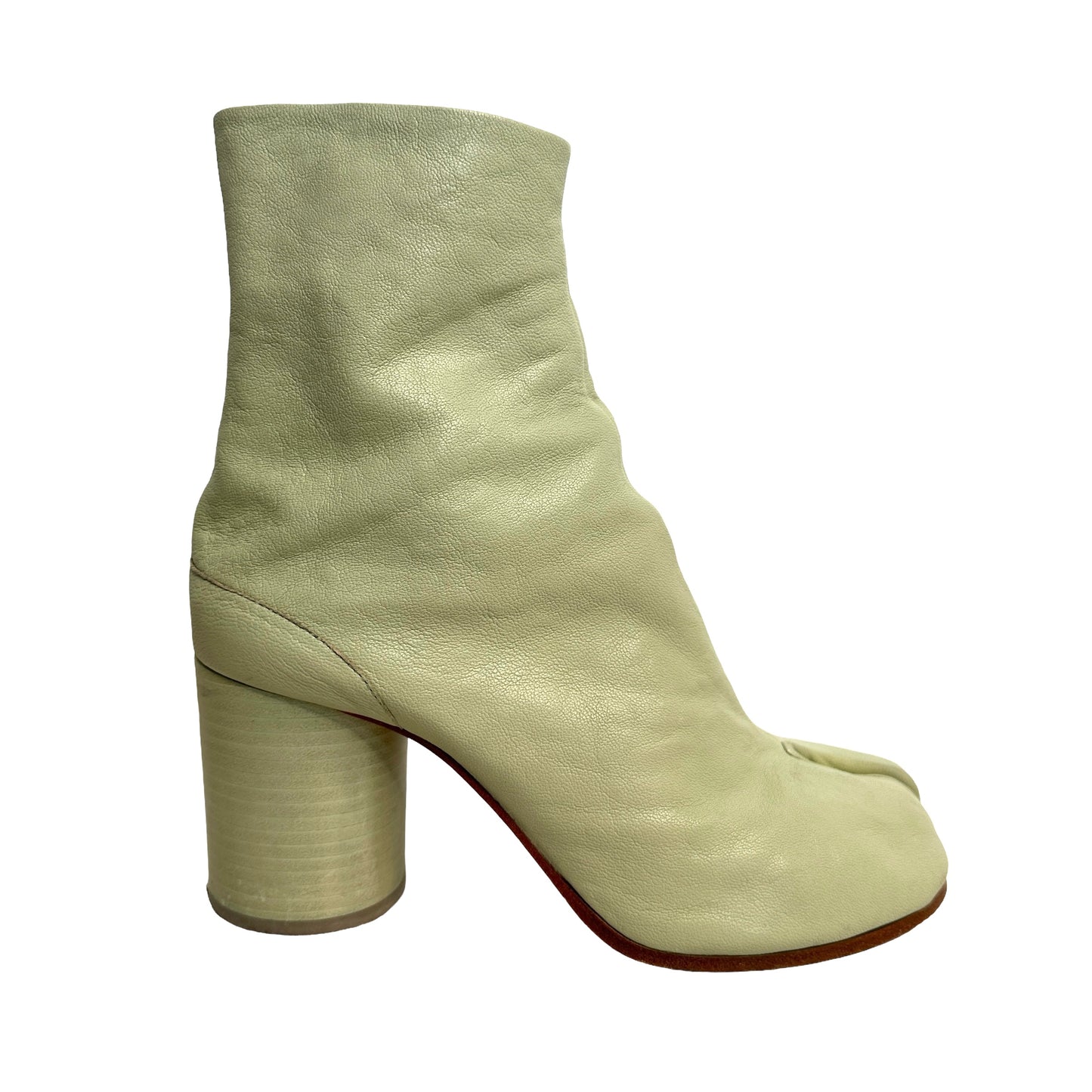Chalk Leather Tabi Boots - 8