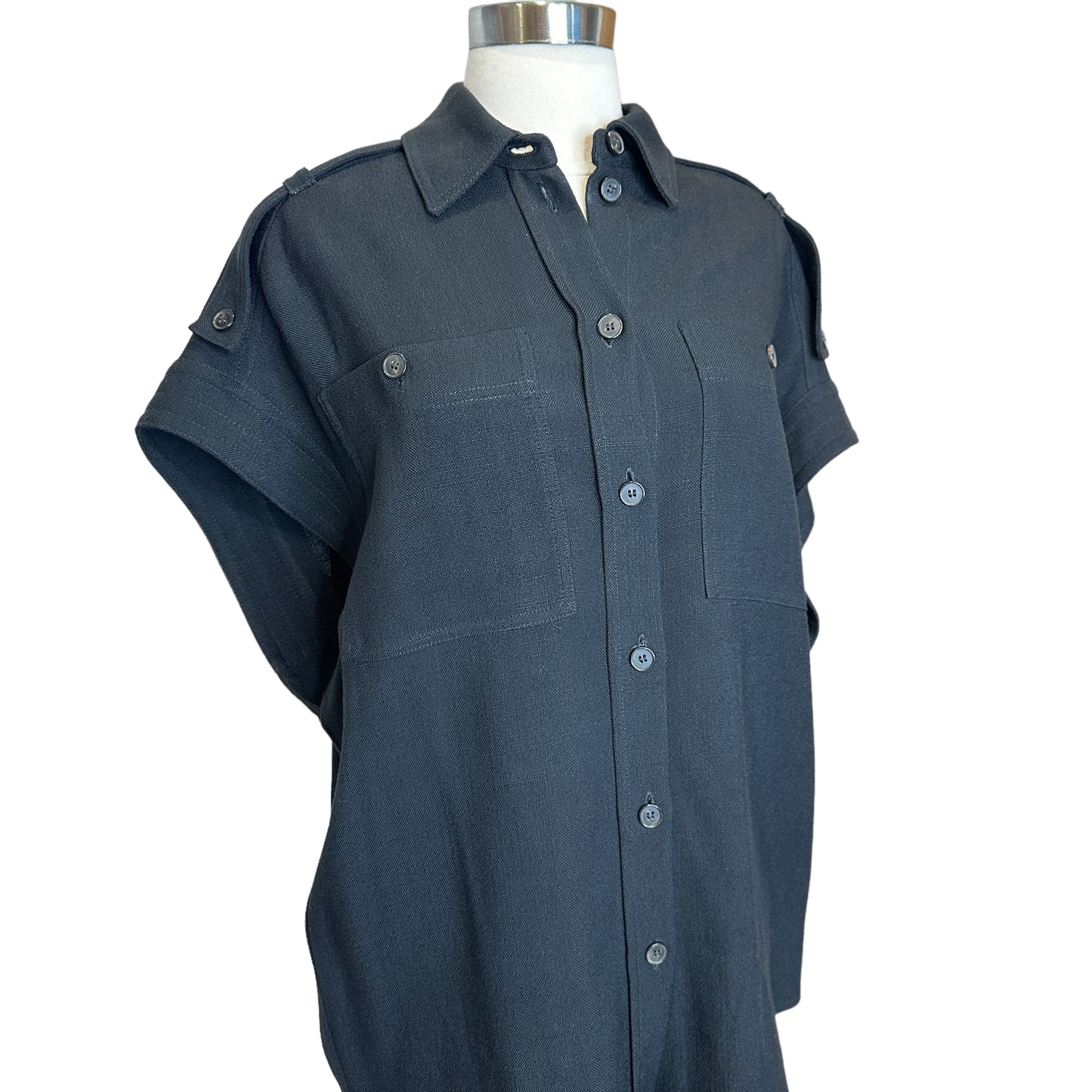 Sleeveless Oversized Shirt - XS