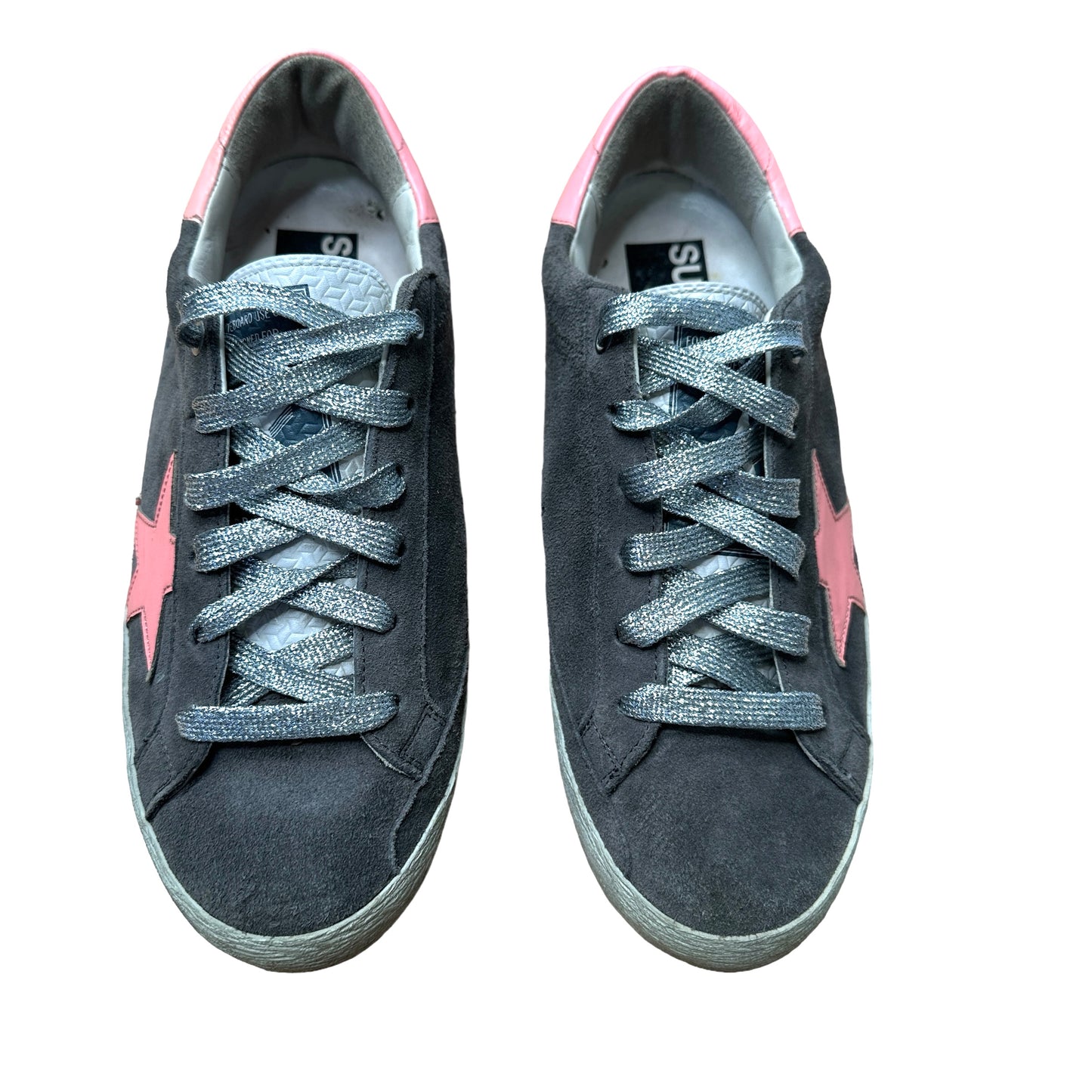 Grey & Bubblegum Pink Sneakers - 9