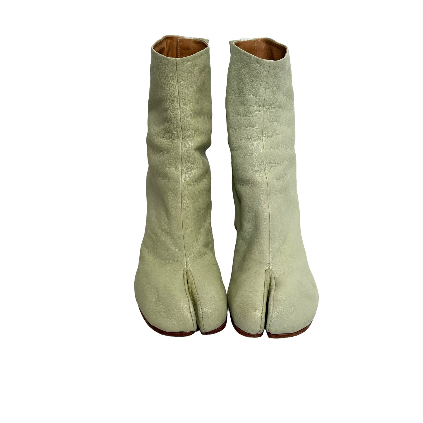 Chalk Leather Tabi Boots - 8