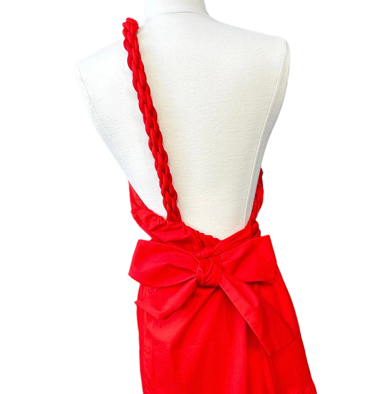 Red Low Back Dress - 4