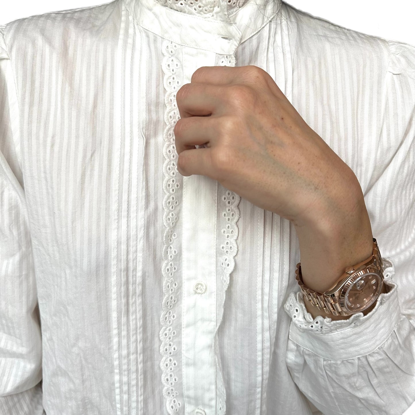 White Cotton Blouse - S