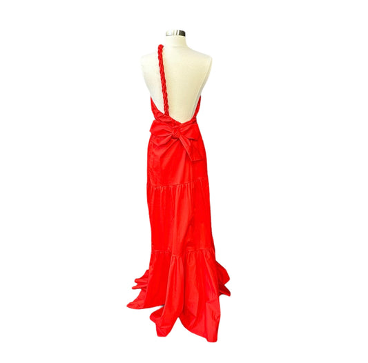 Red Low Back Dress - 4