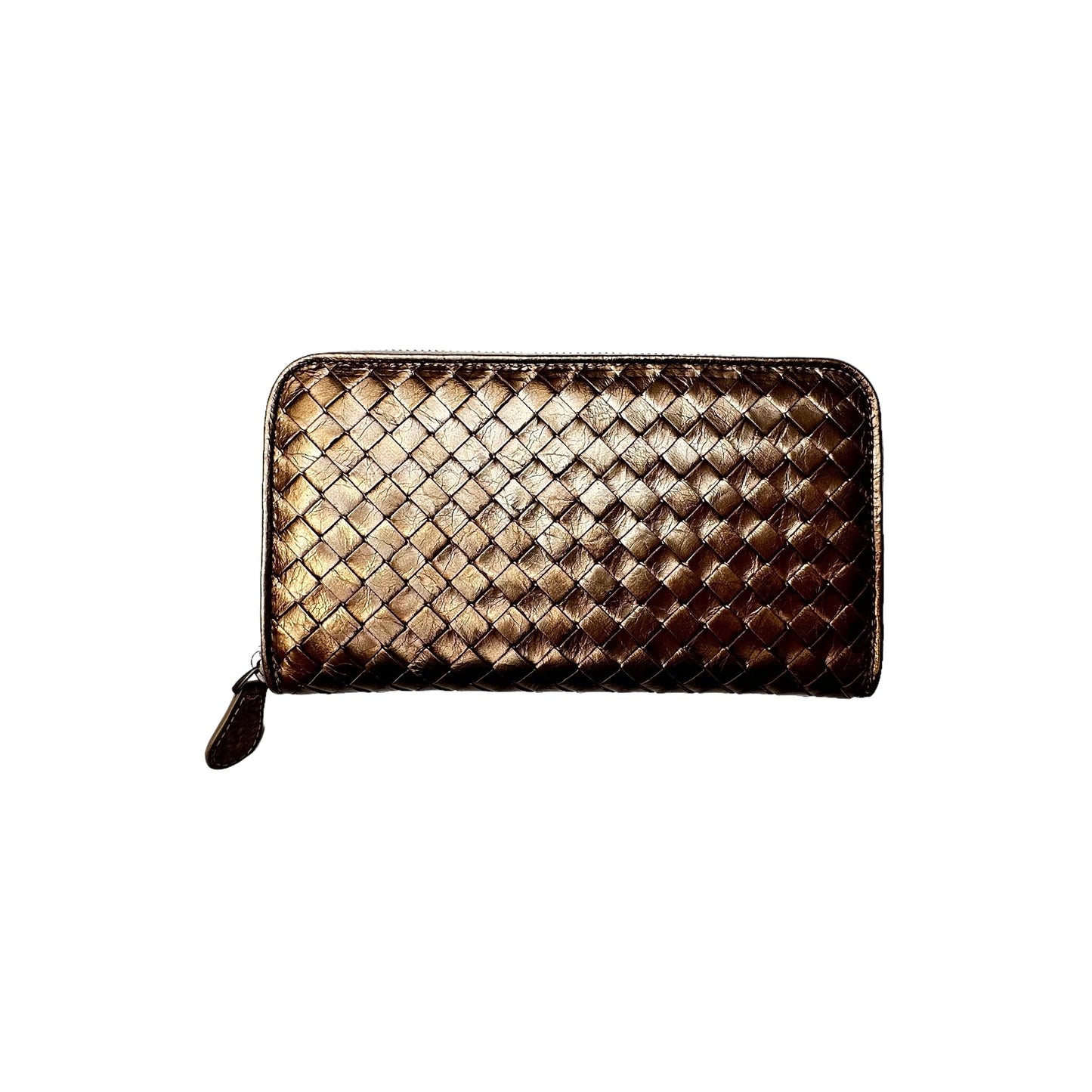 Gold Leather Continental Wallet