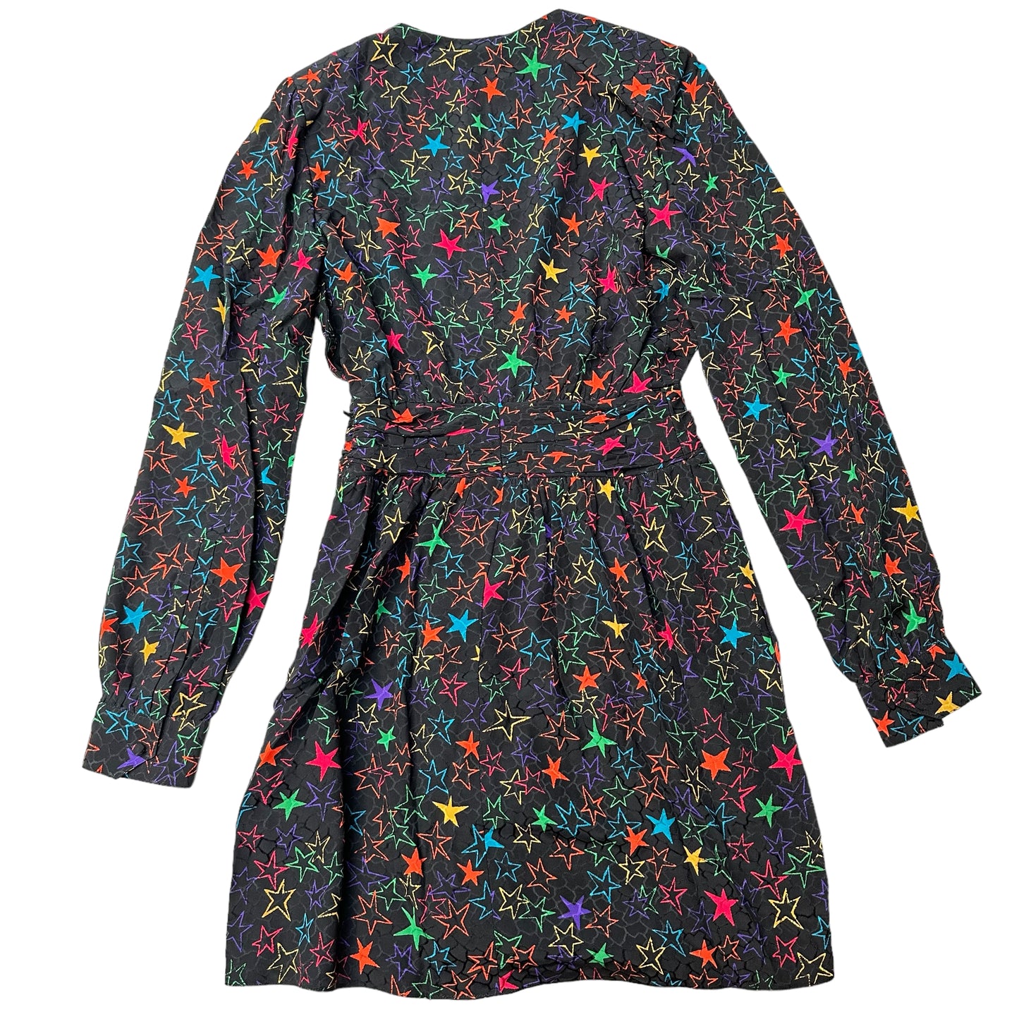 Printed Black Mini Dress - S