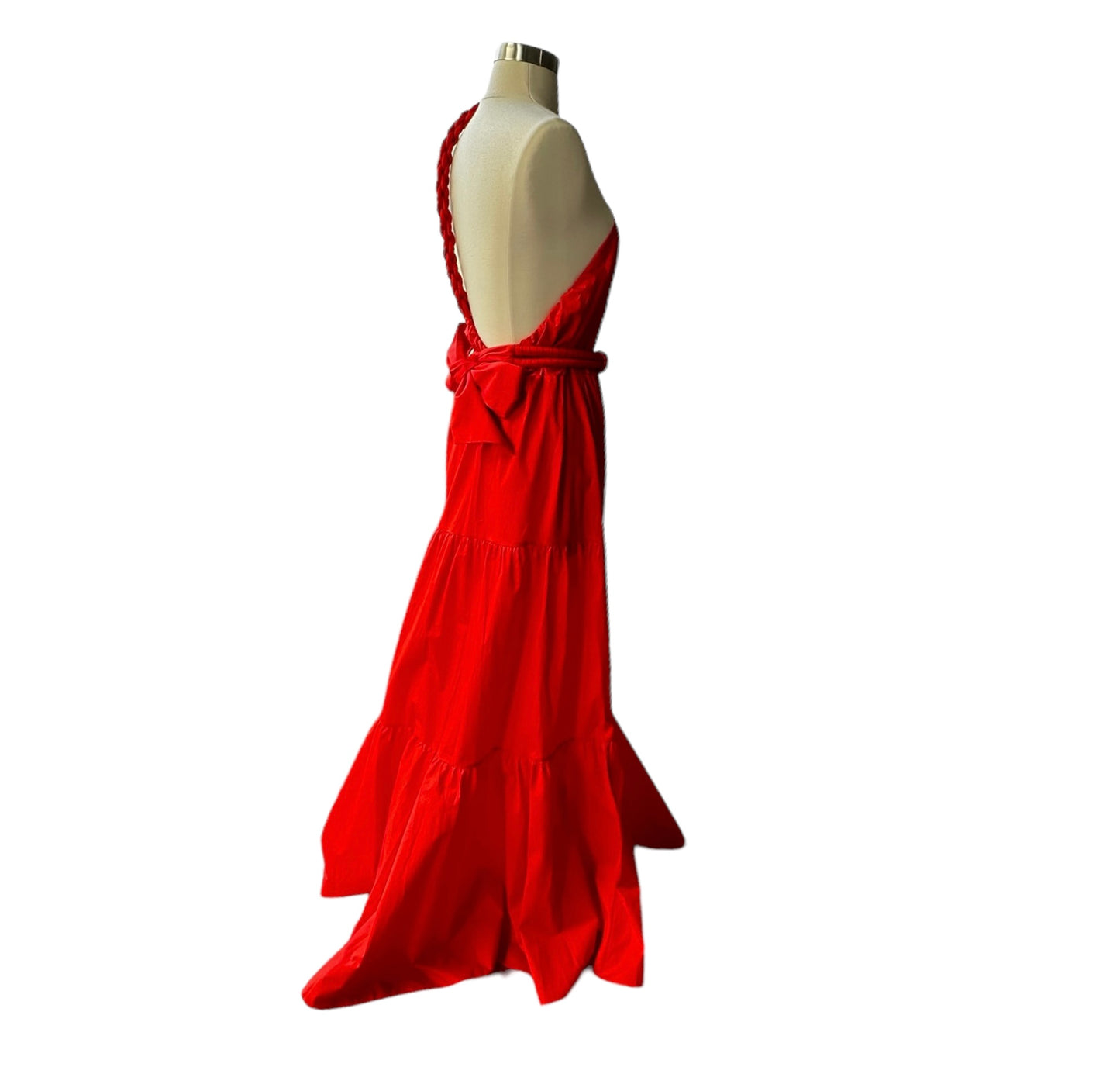 Red Low Back Dress - 4