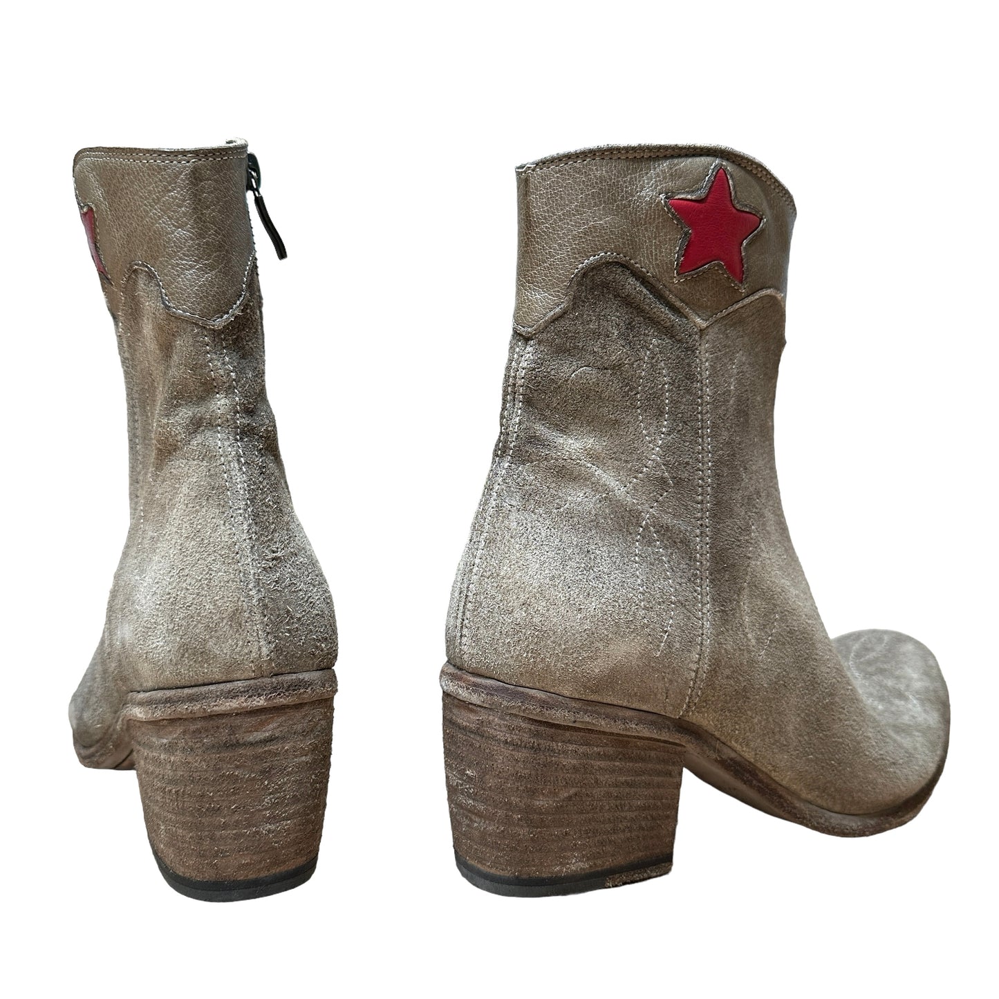 Beige Suede Boots - 7