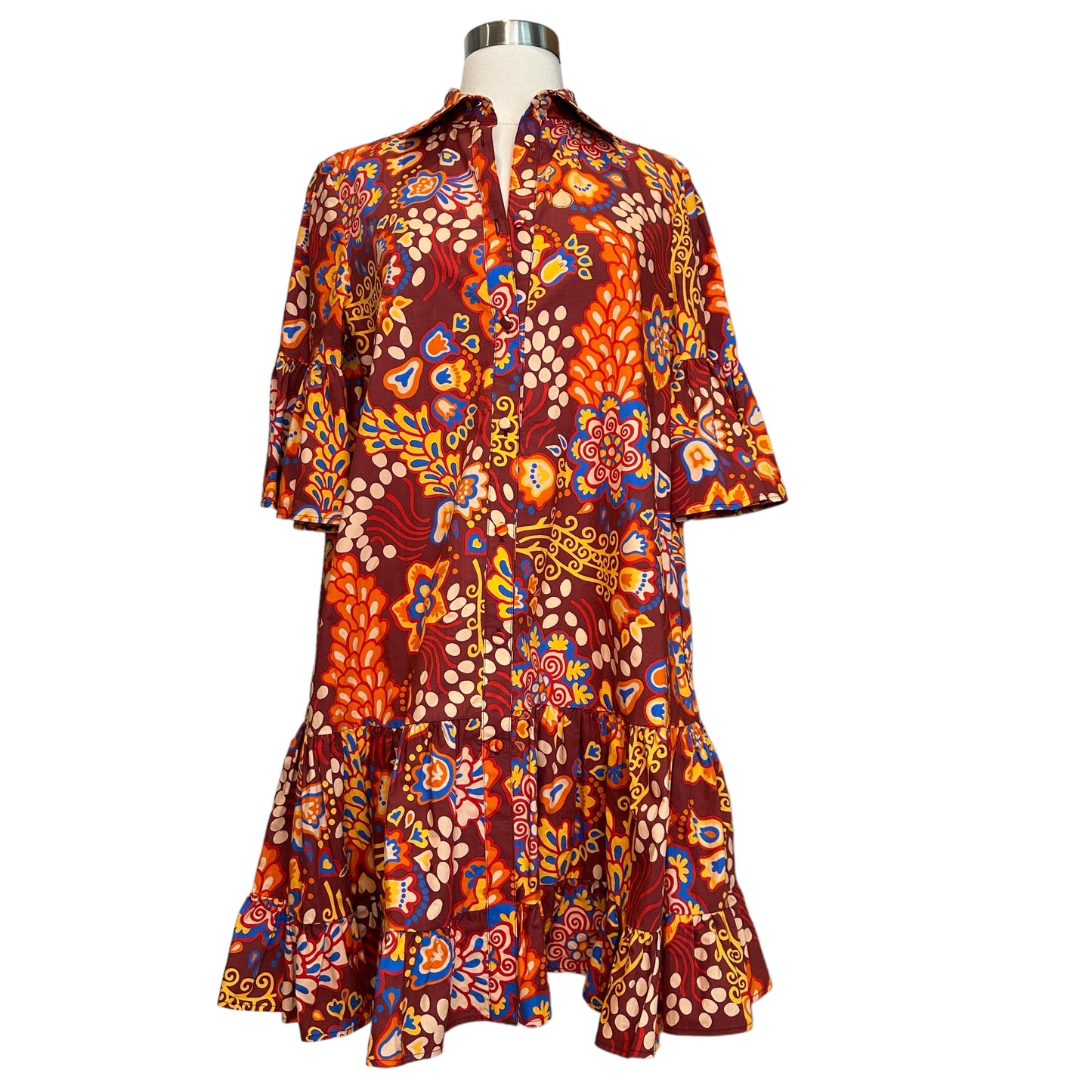 Floral Red Dress - S