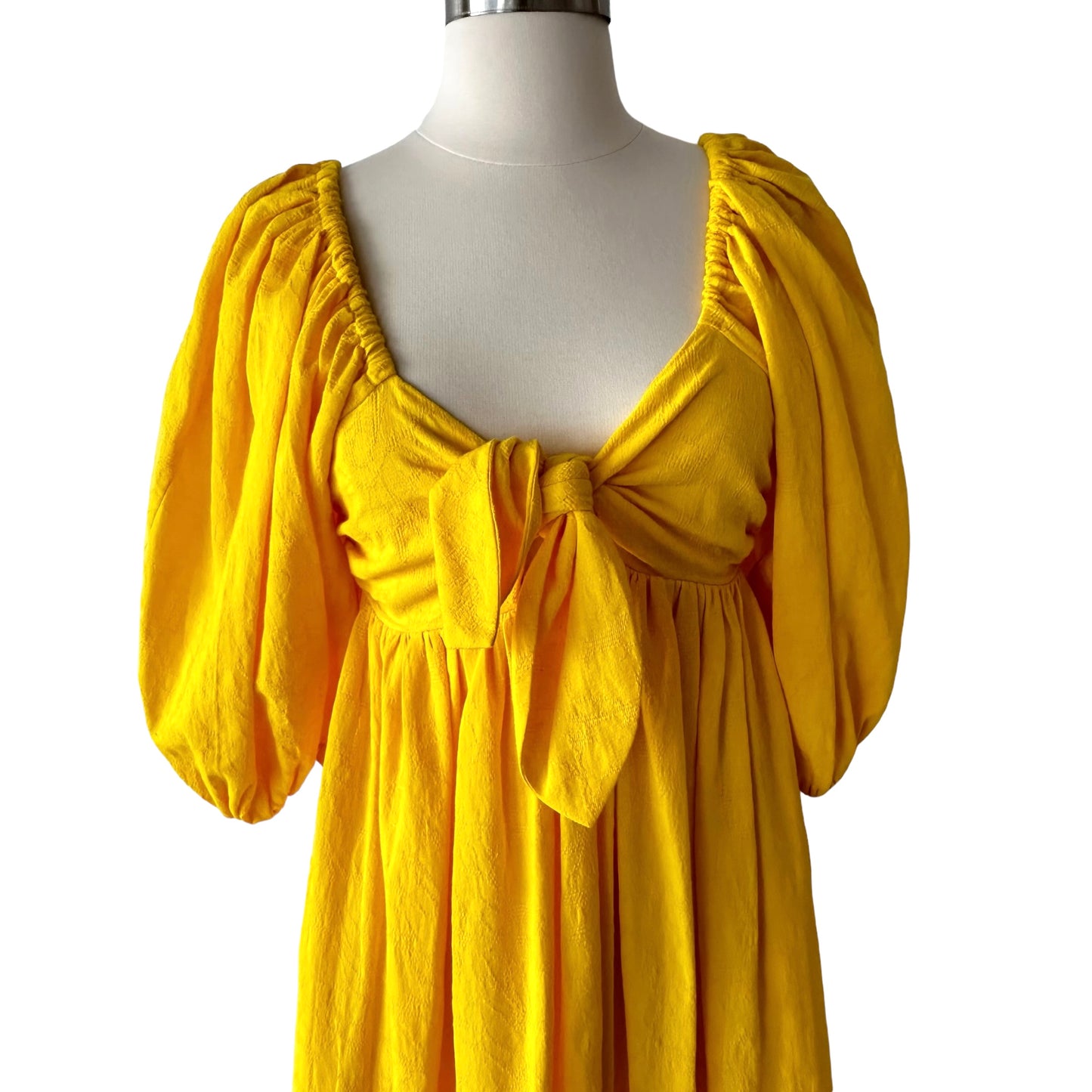 Yellow Puff Sleeve Sundress - XS
