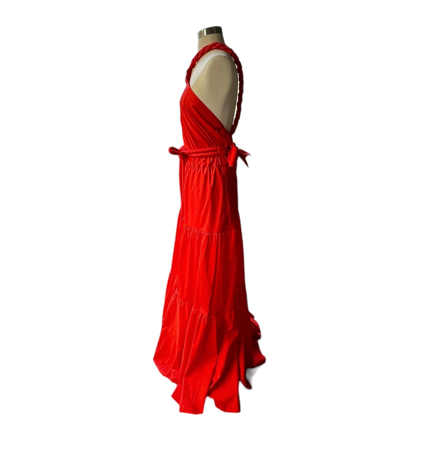 Red Low Back Dress - 4