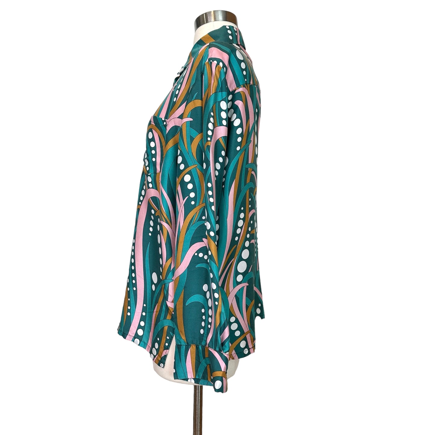 Printed Silk Shirt - M