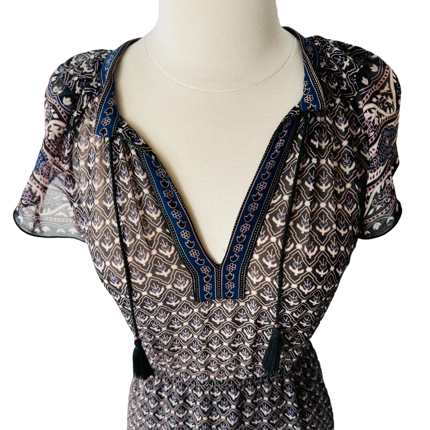 Blue & Cream Dress - XS