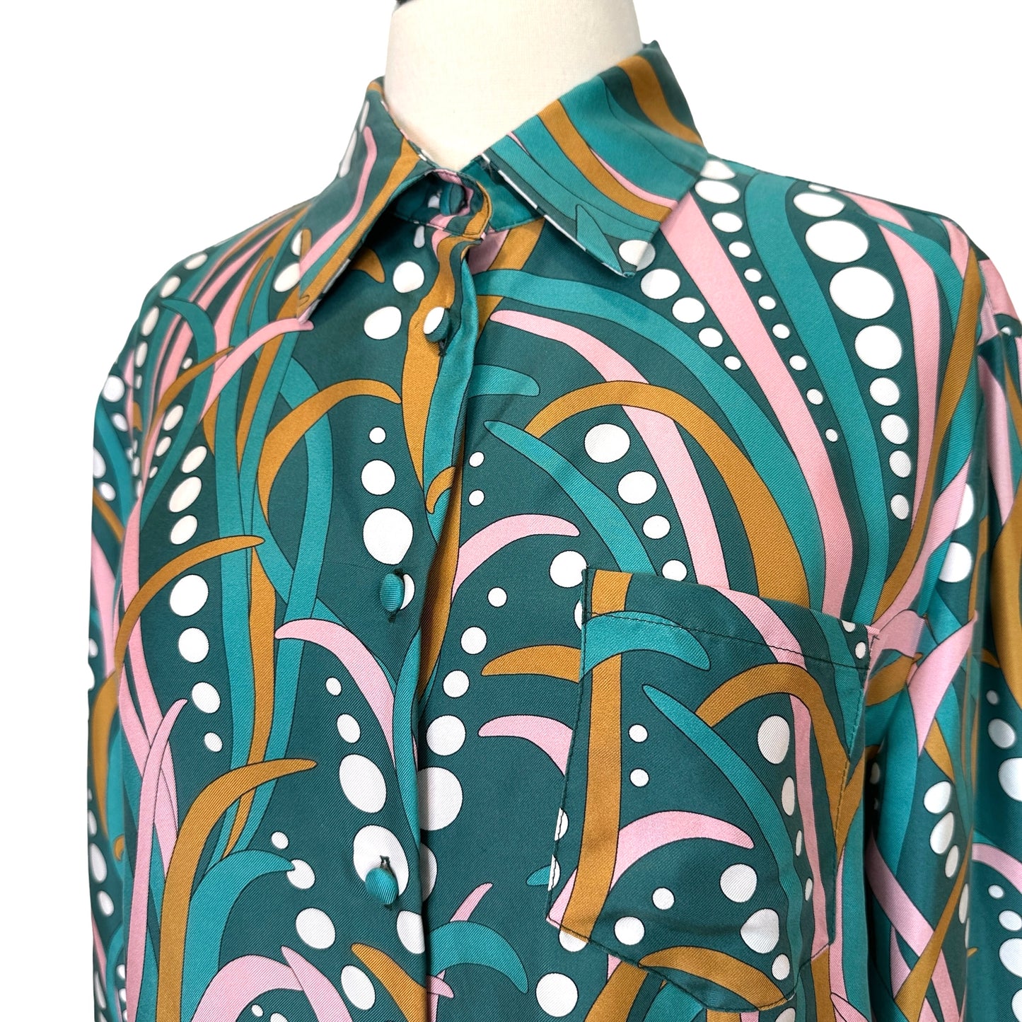 Printed Silk Shirt - M