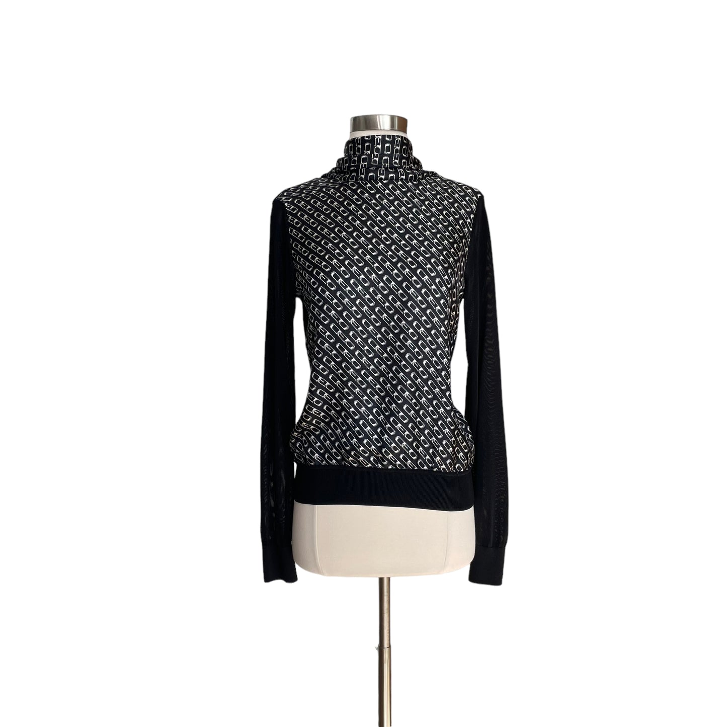 Black Chain Link Top - S