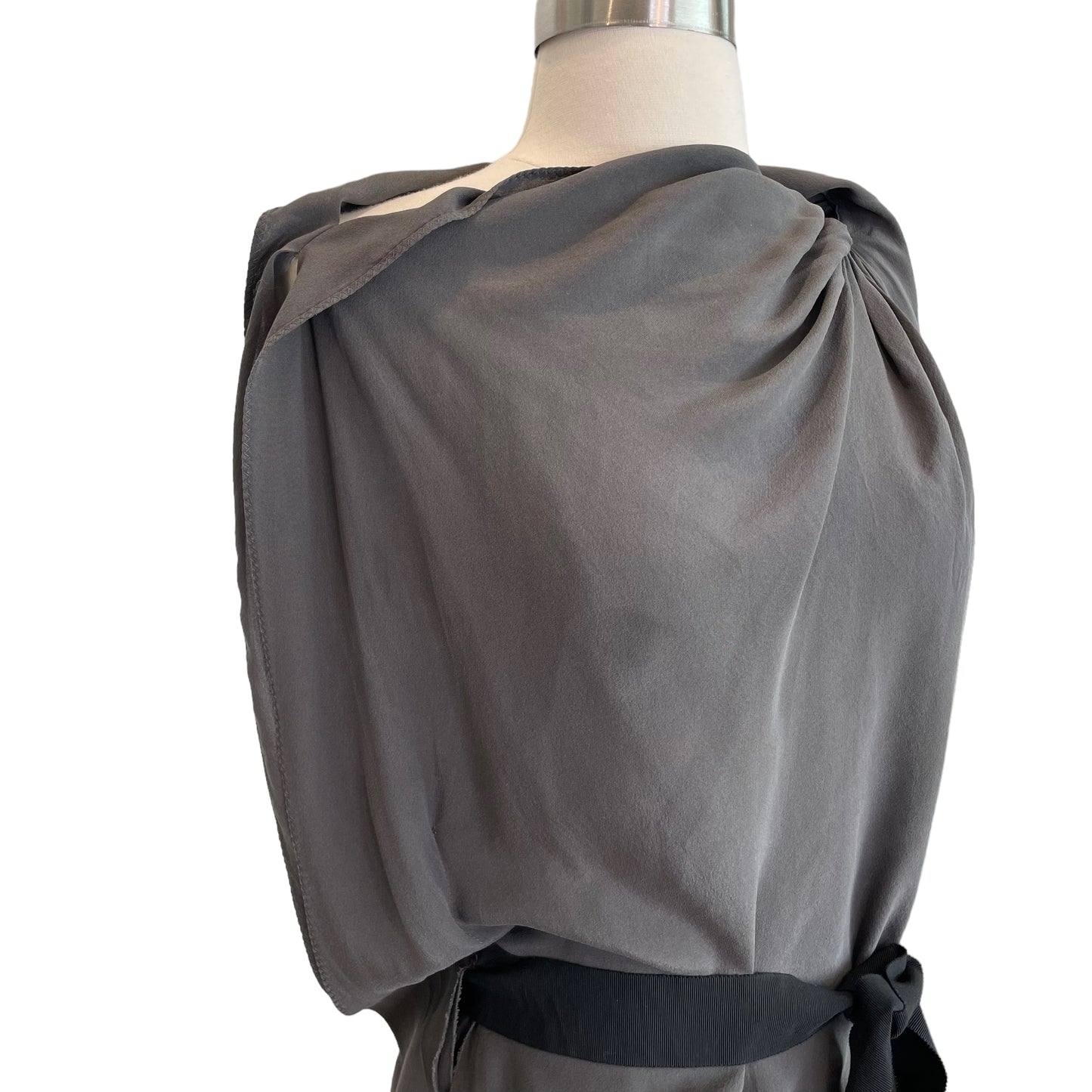 Grey Draped Dress - M