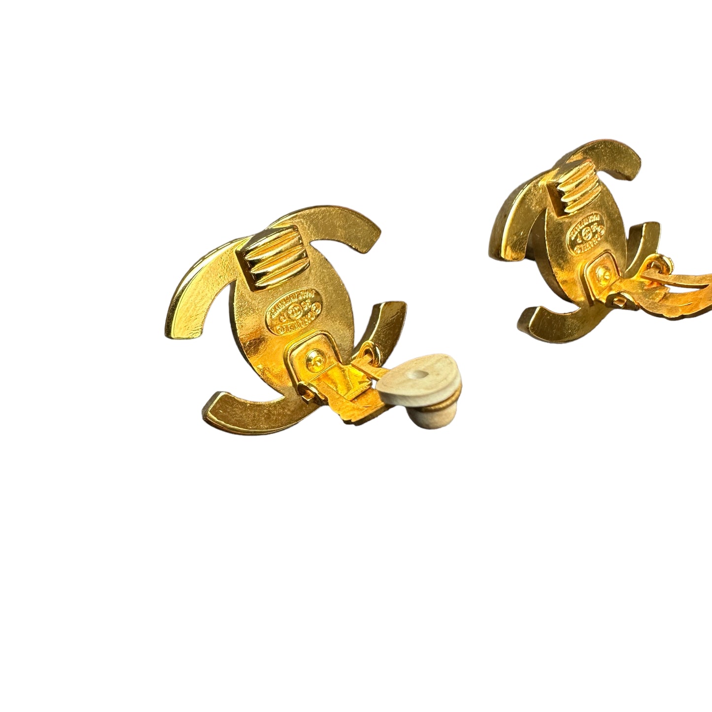 Vintage CC Logo Turn-Lock Clip-On Earrings