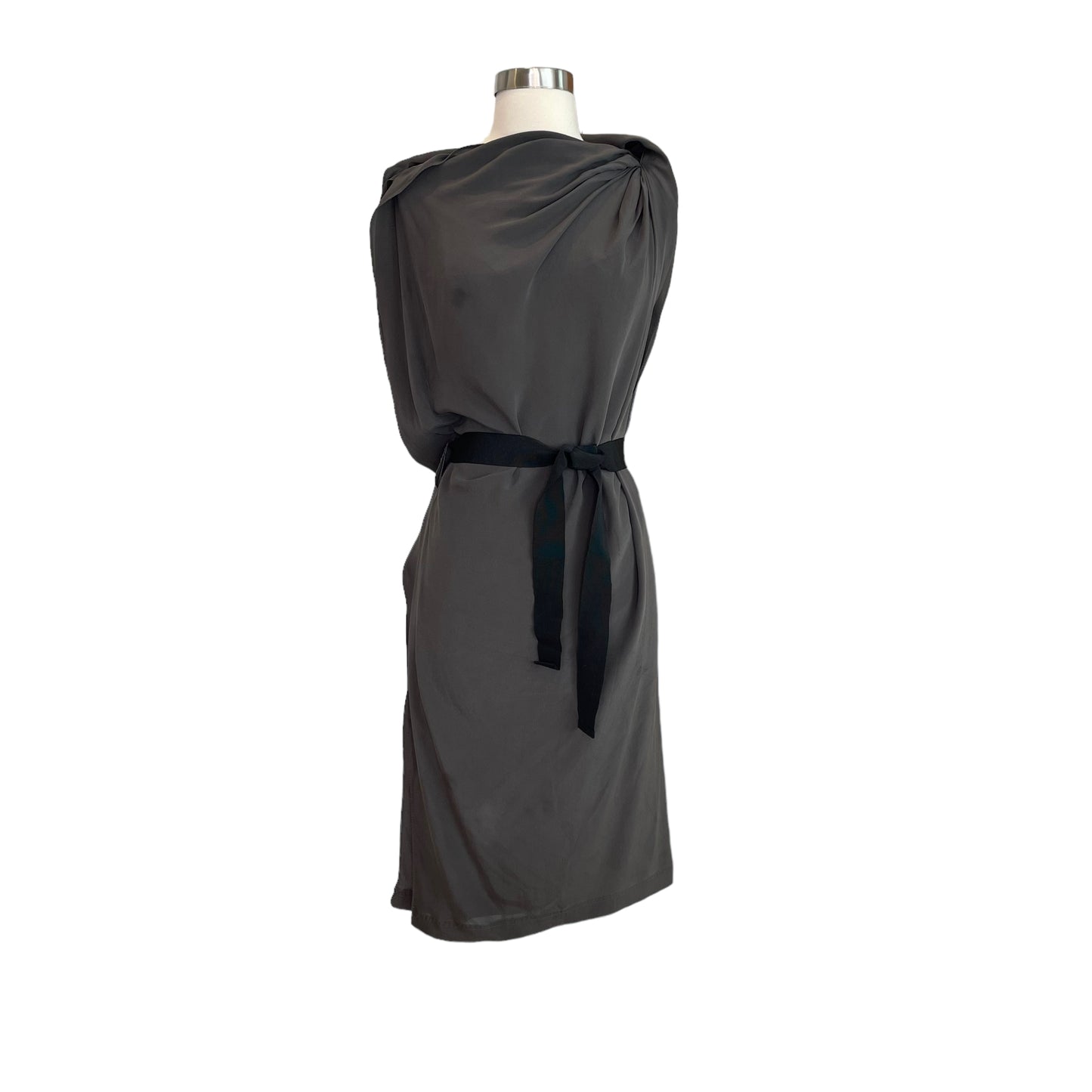 Grey Draped Dress - M