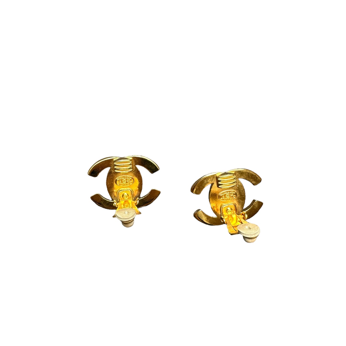 Vintage CC Logo Turn-Lock Clip-On Earrings