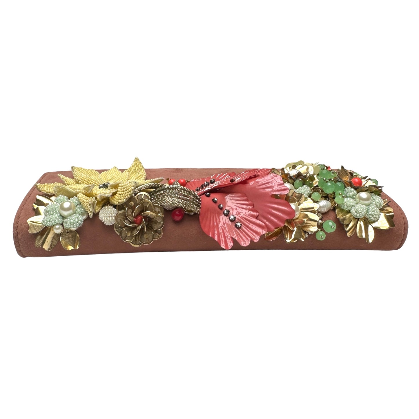 Vintage Pink Suede Clutch