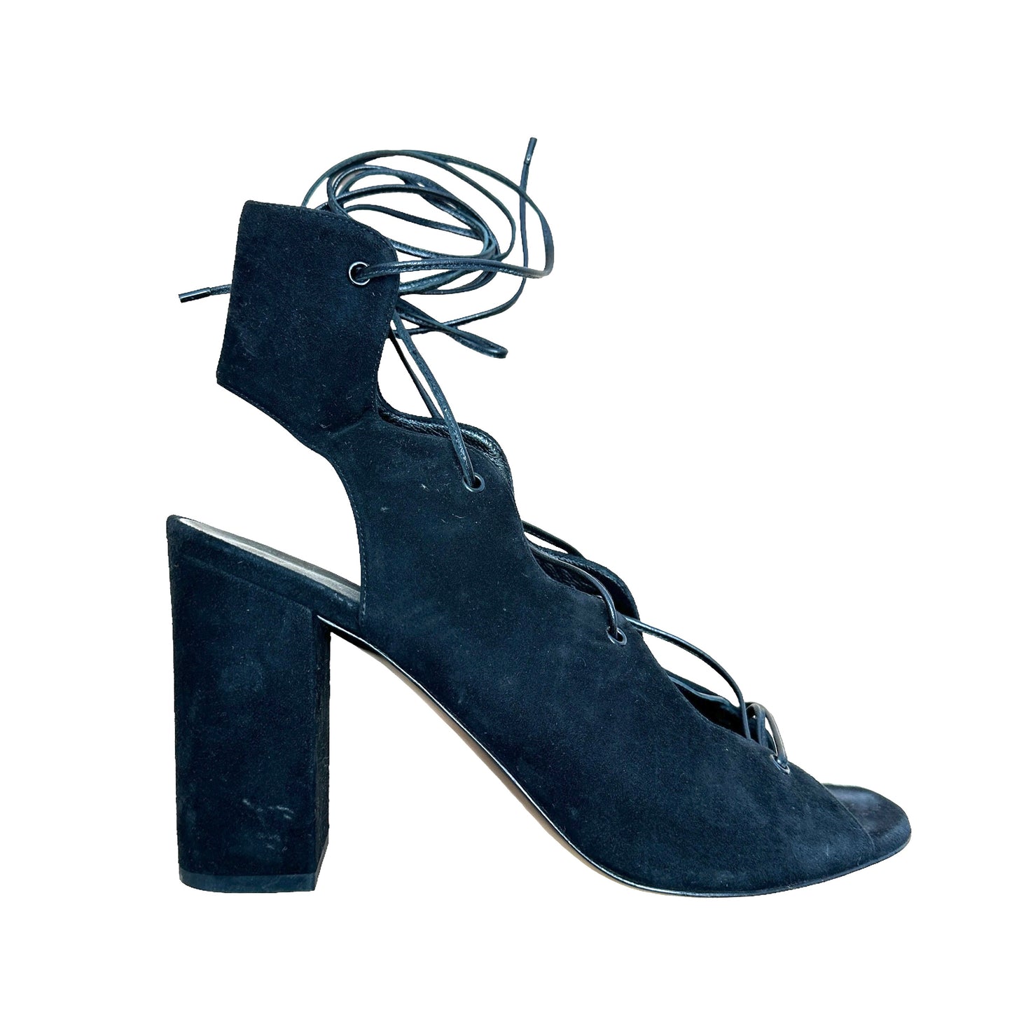Black Suede Sandals - 9.5