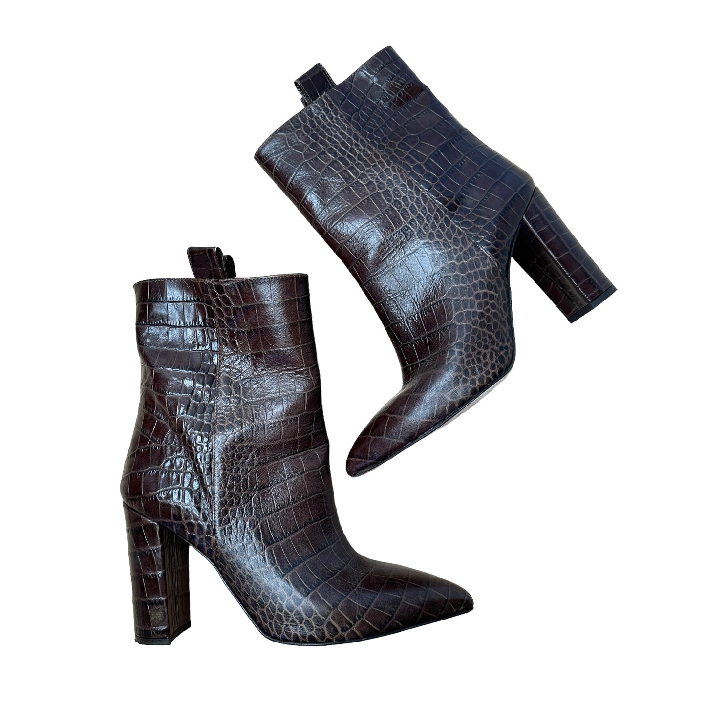 Chocolate Brown Croc Boots - 11