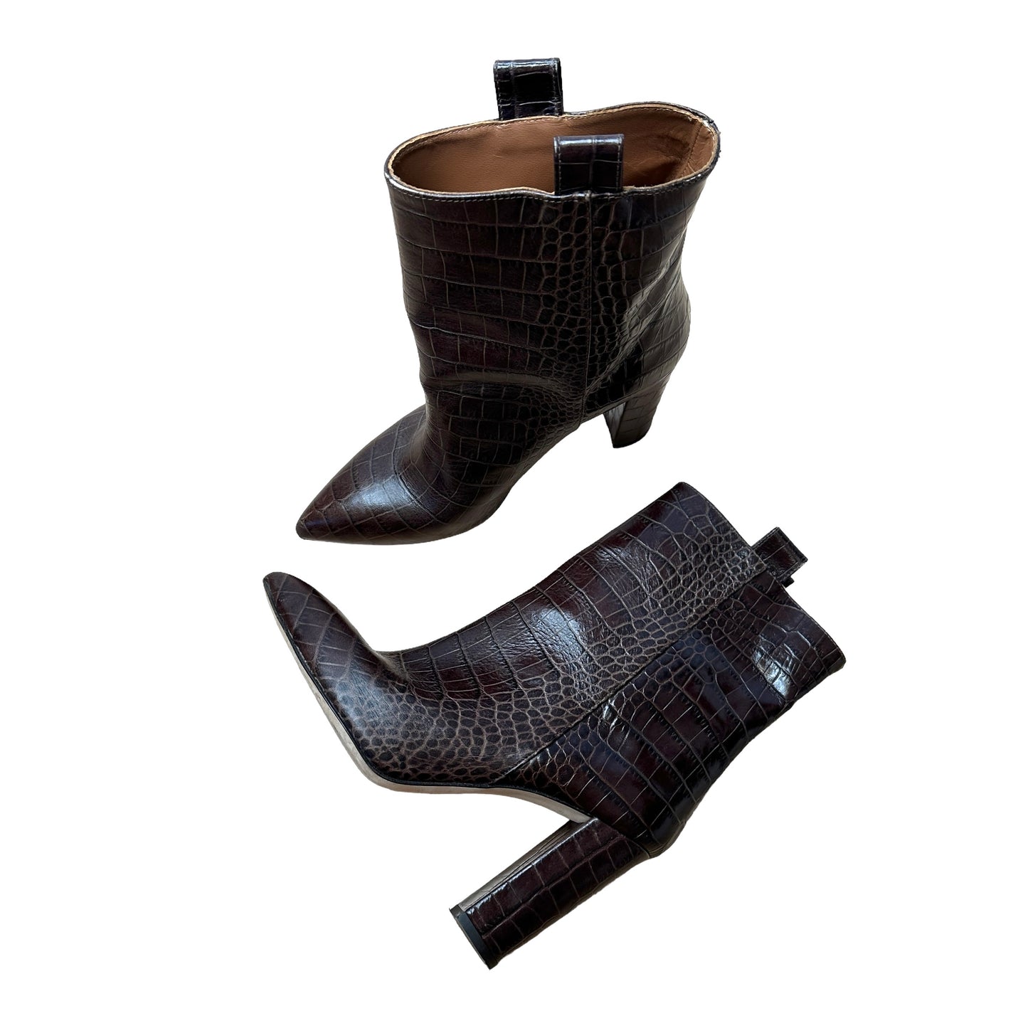 Chocolate Brown Croc Boots - 11