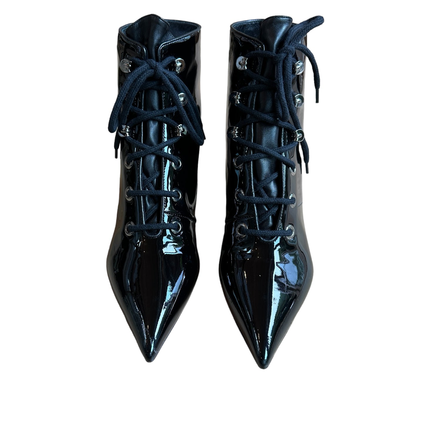 Black Patent Boots - 6