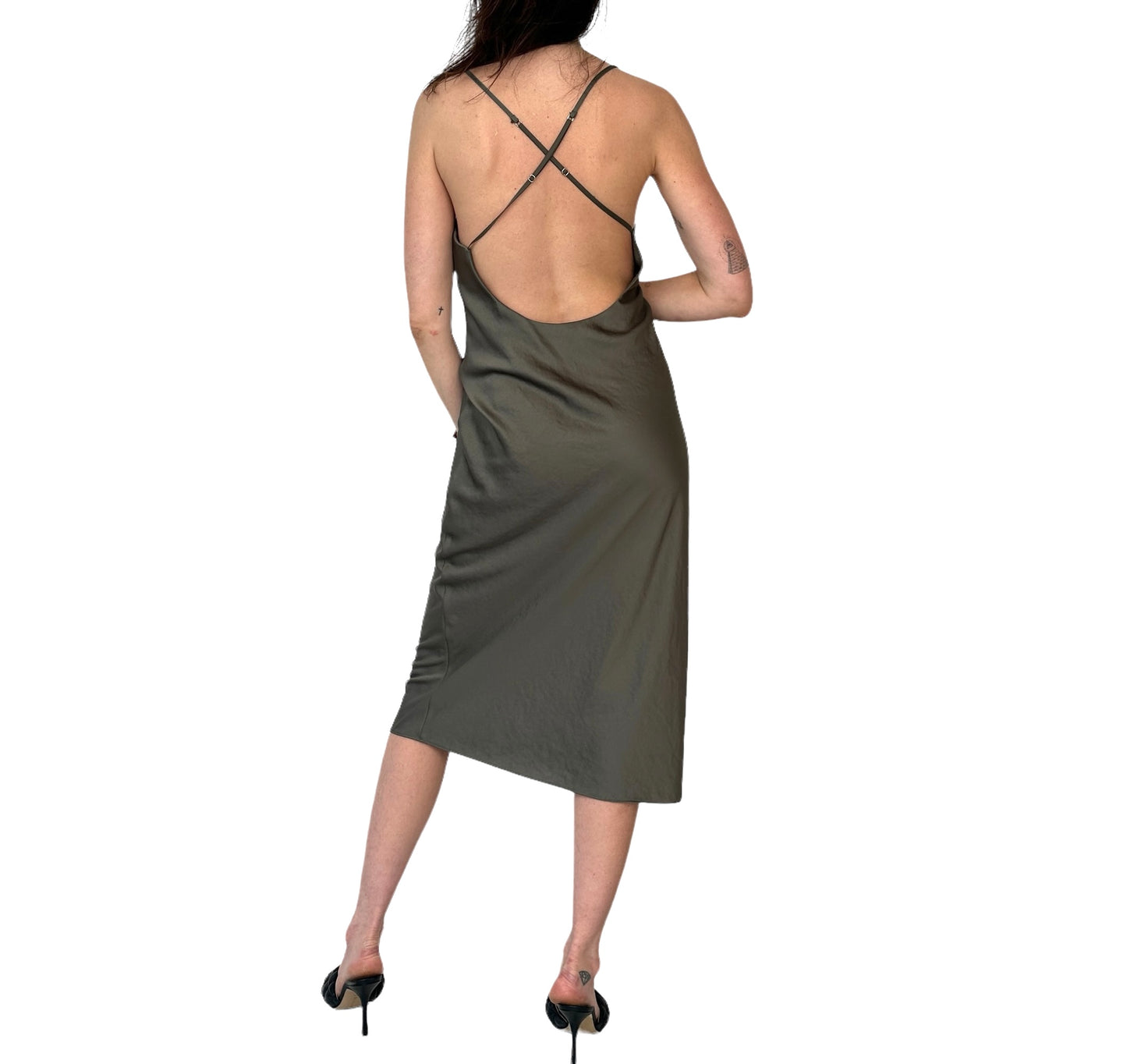 Kaki Slip On Dress - M