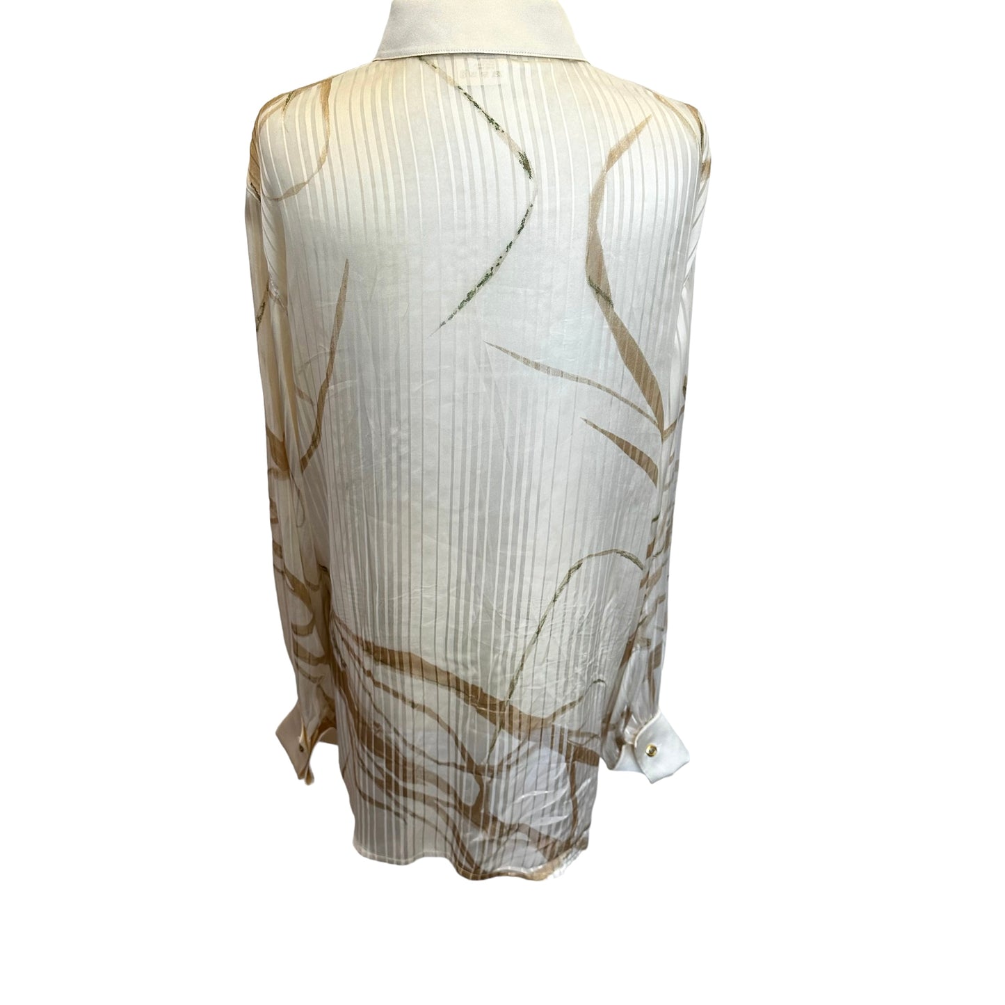 Beige & Gold Silk Shirt - M