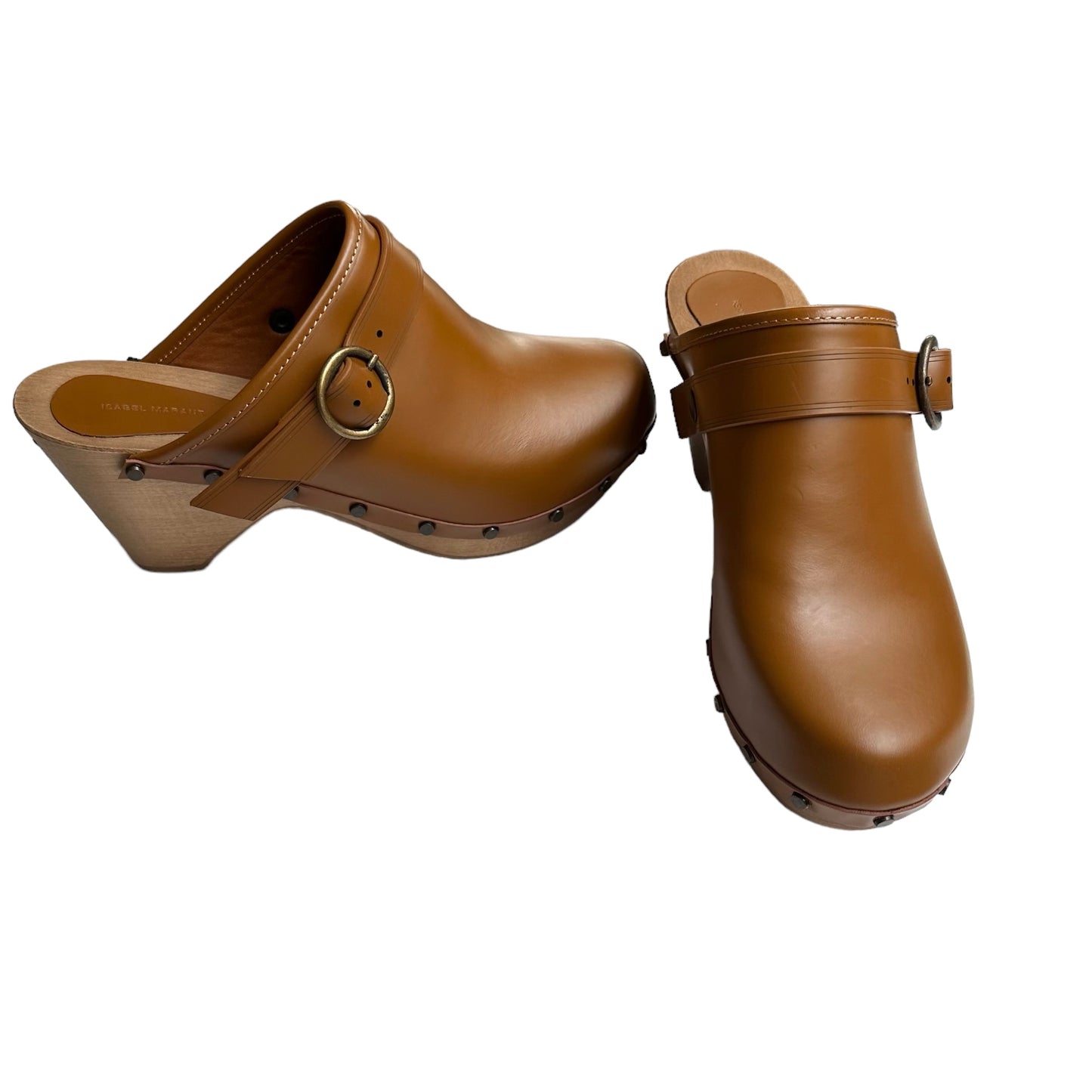 Brown Leather Clogs - 8
