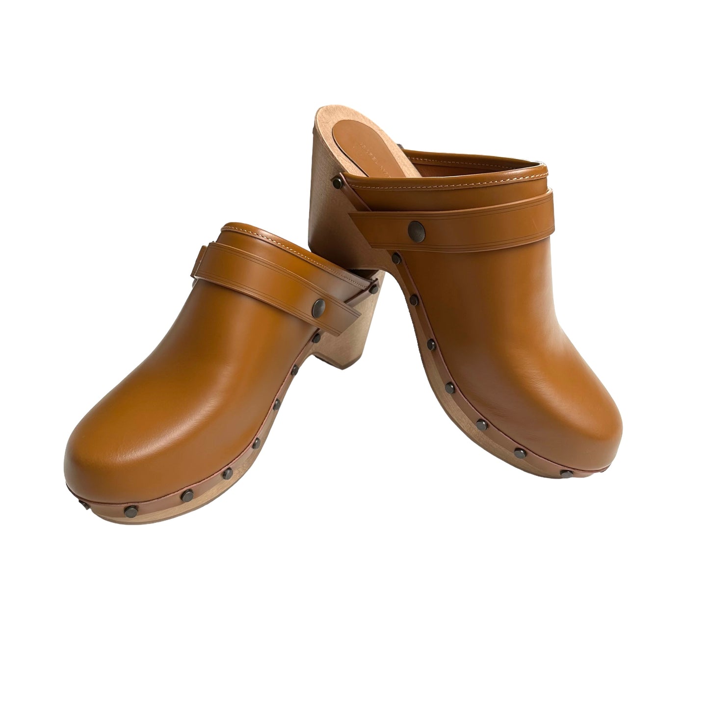 Brown Leather Clogs - 8