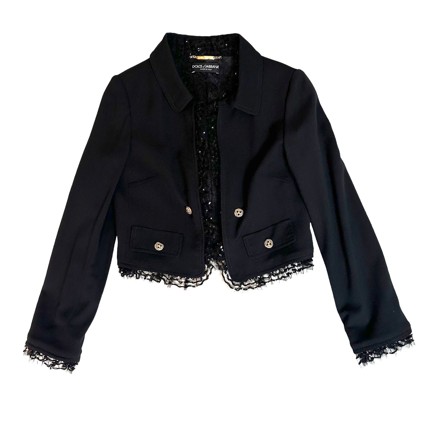 Black Laced Blazer - L