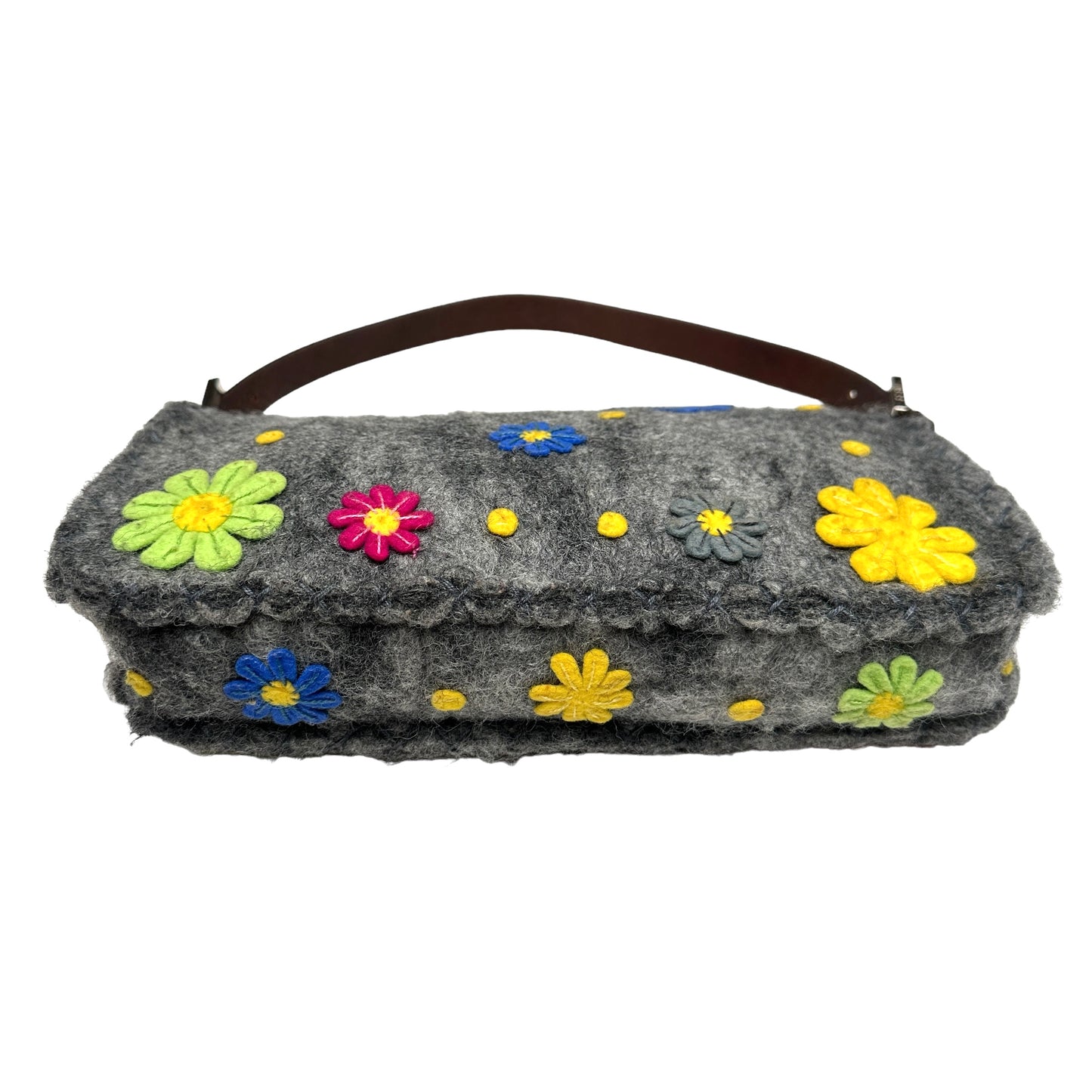 Vintage Grey Wood Floral Baguette