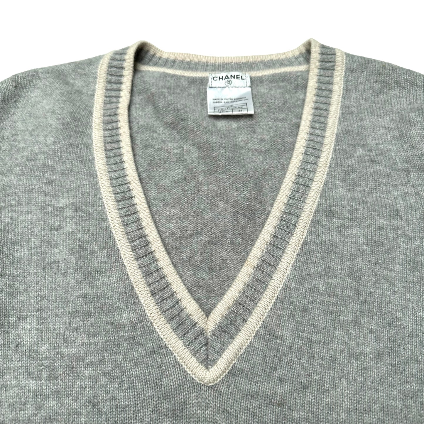 Grey & Cream Sweater - L