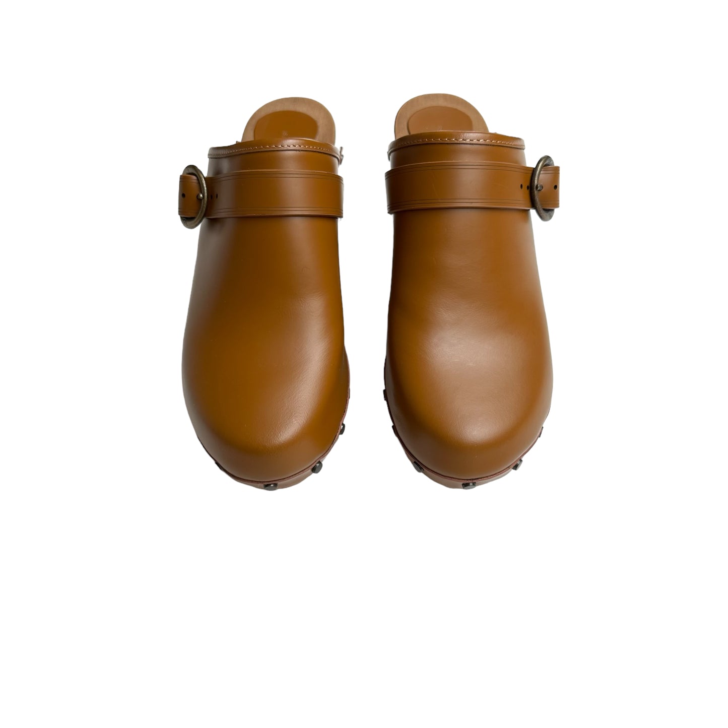 Brown Leather Clogs - 8