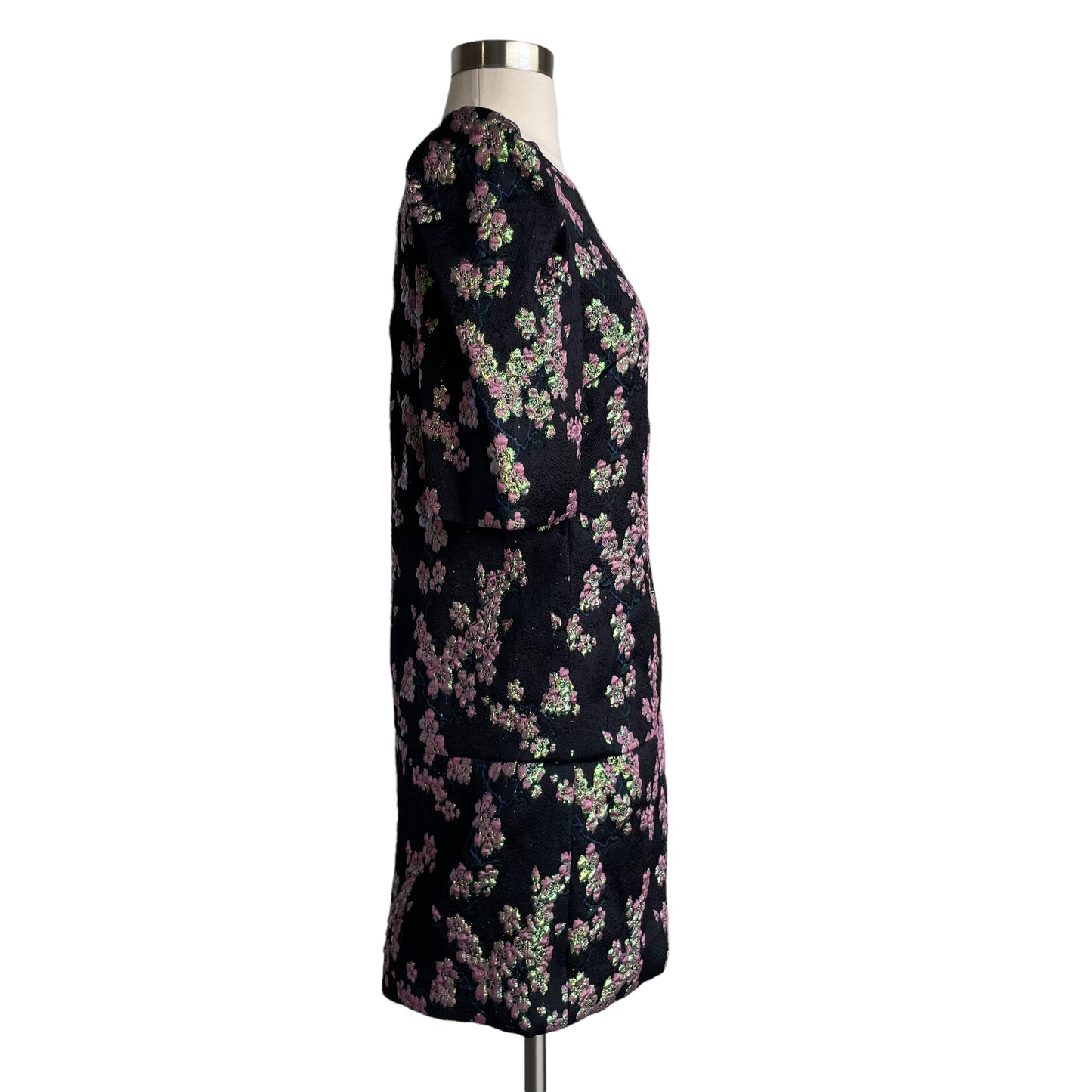 Black Iridescent Floral Dress - S