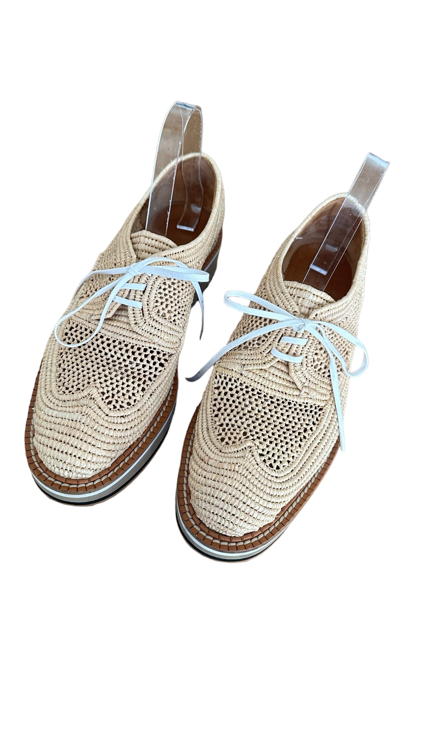 Raffia Platform Loafers - 10