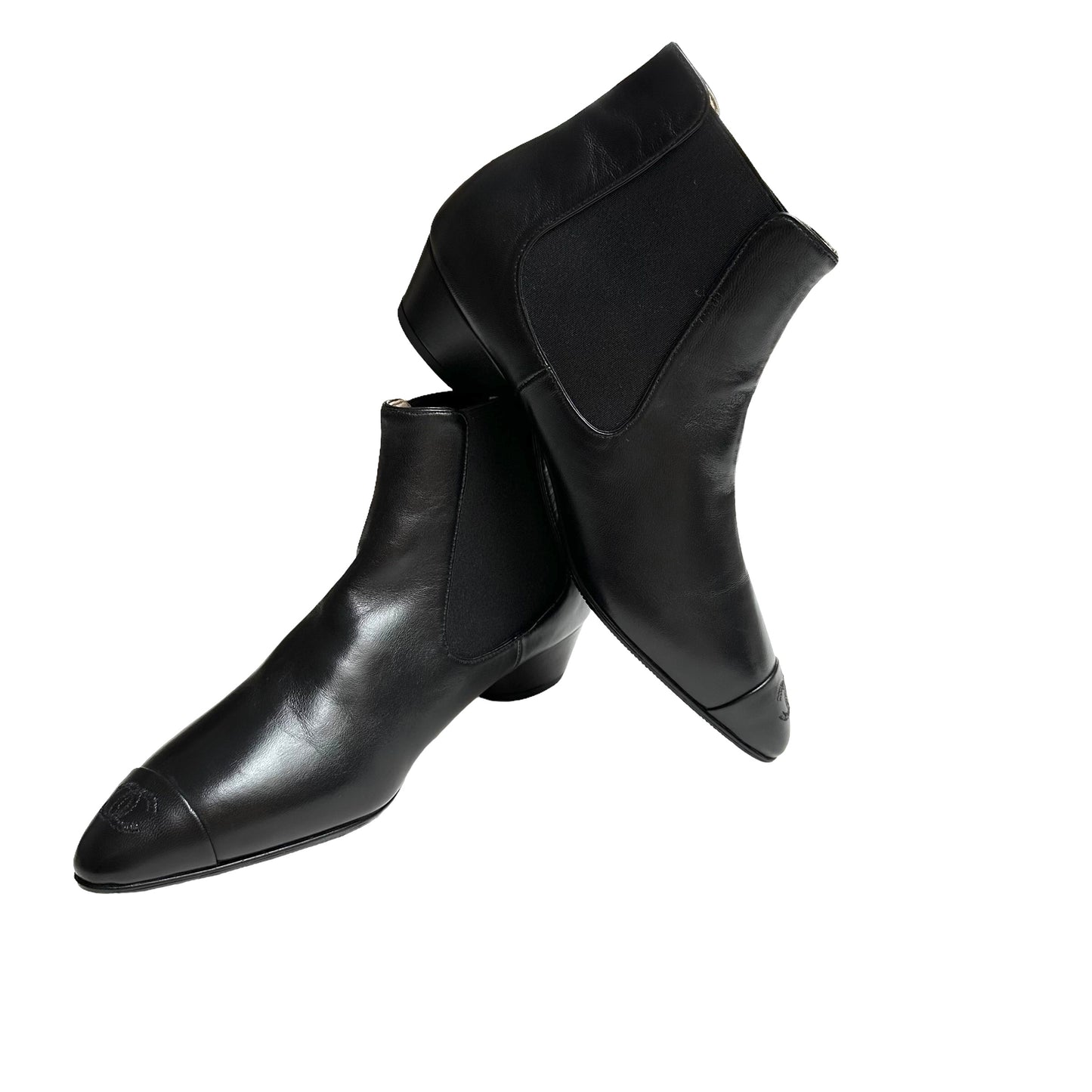 Black Chelsea Logo Boots - 7