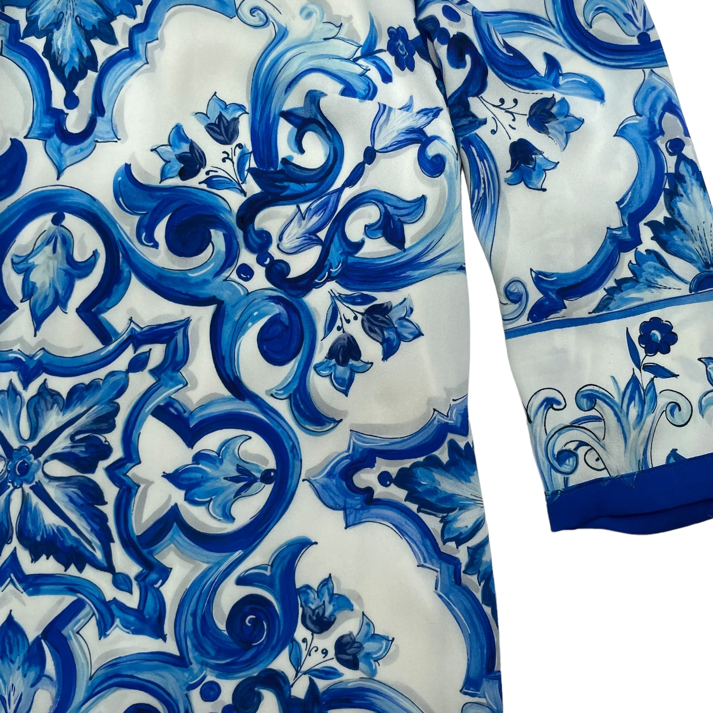 Blue & White Iconic DG Print Dress - L