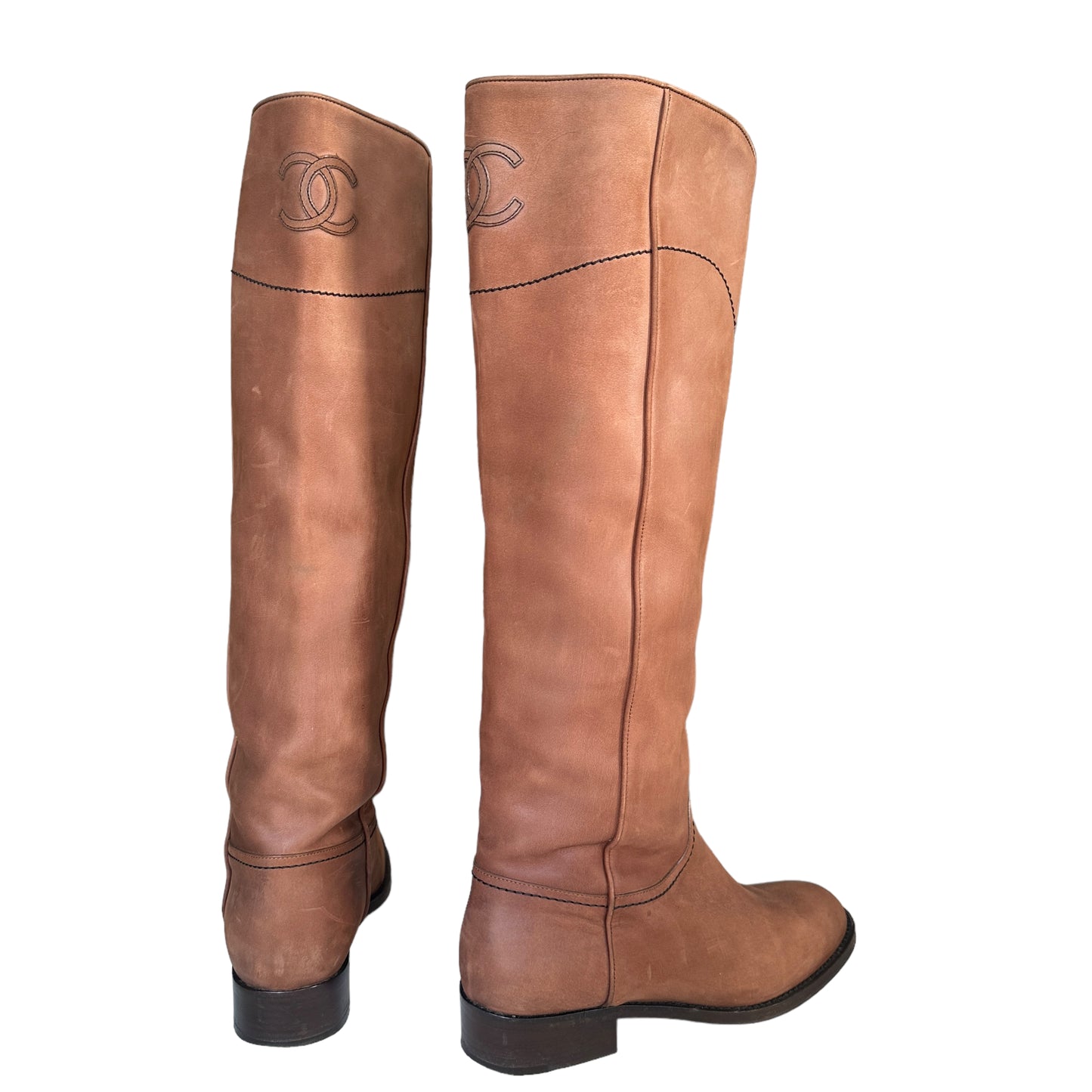 Tall Brown Nubuck Boots - 9