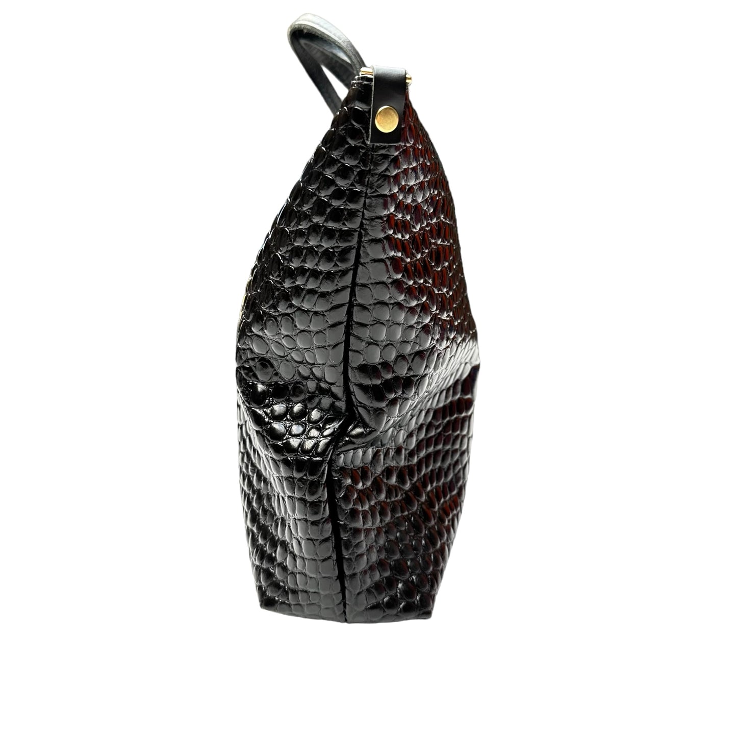 Black Crocodile Embossed Tote