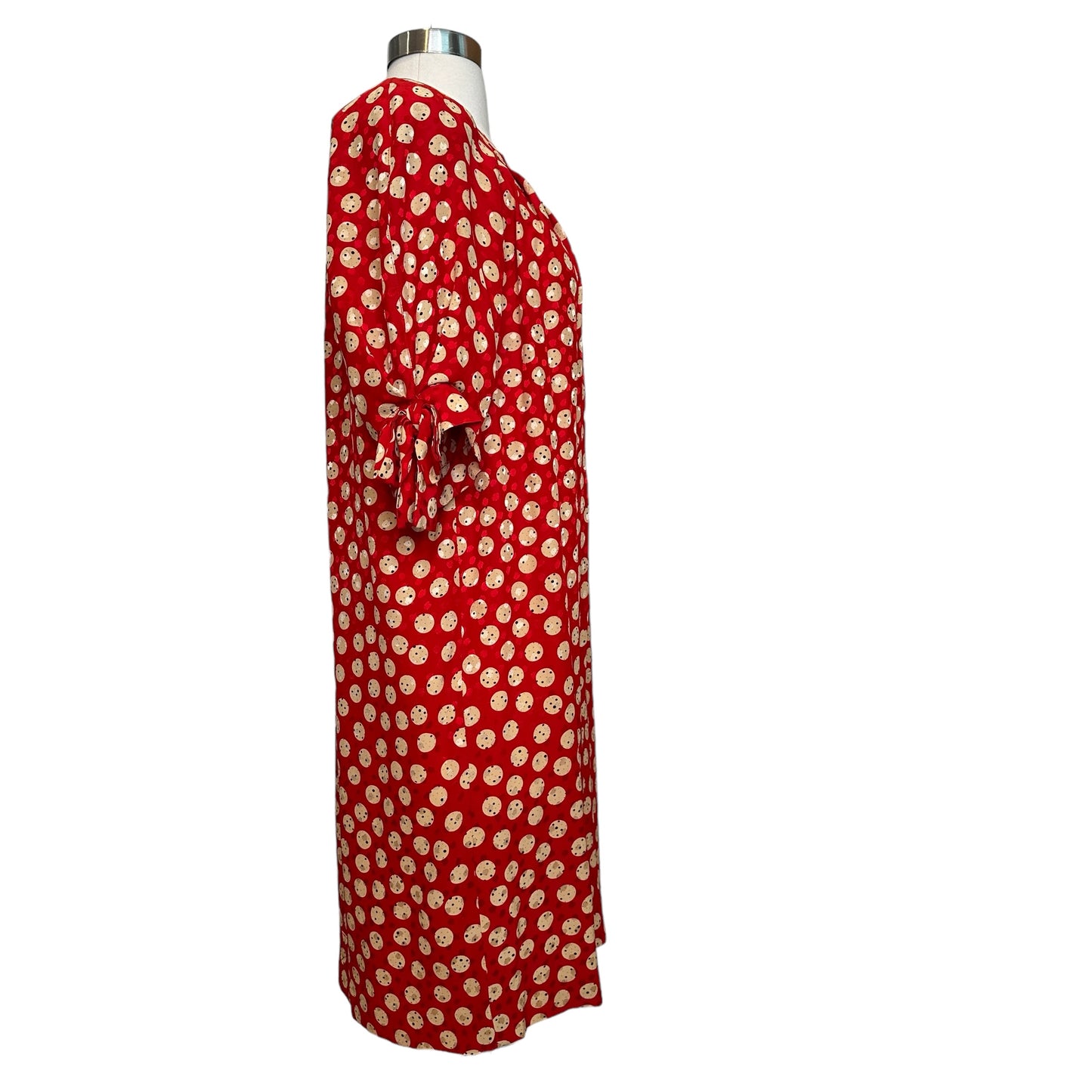 Vintage Red Silk Dress - M