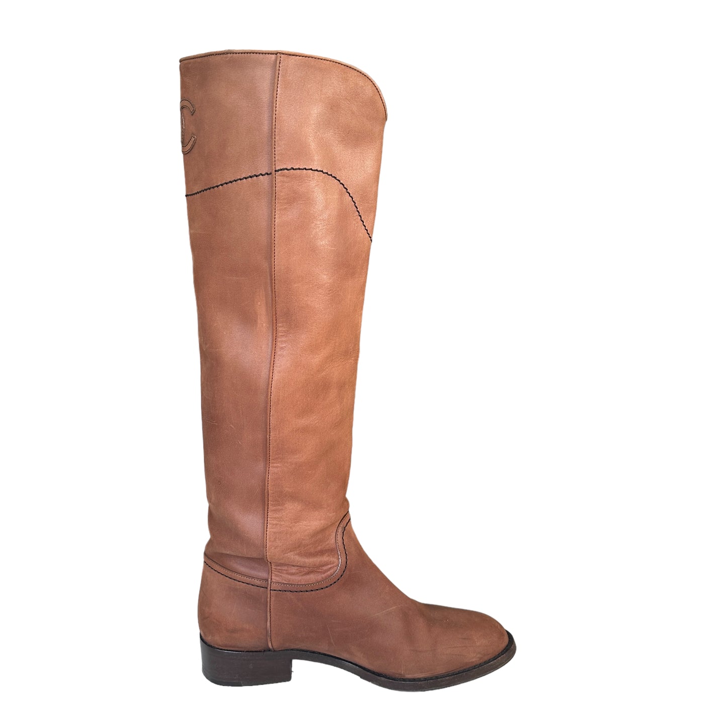 Tall Brown Nubuck Boots - 9