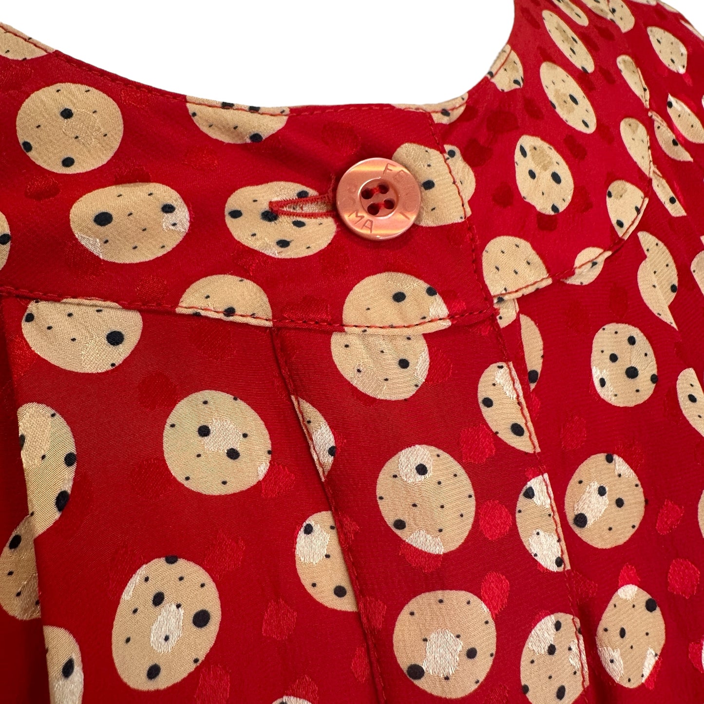 Vintage Red Silk Dress - M