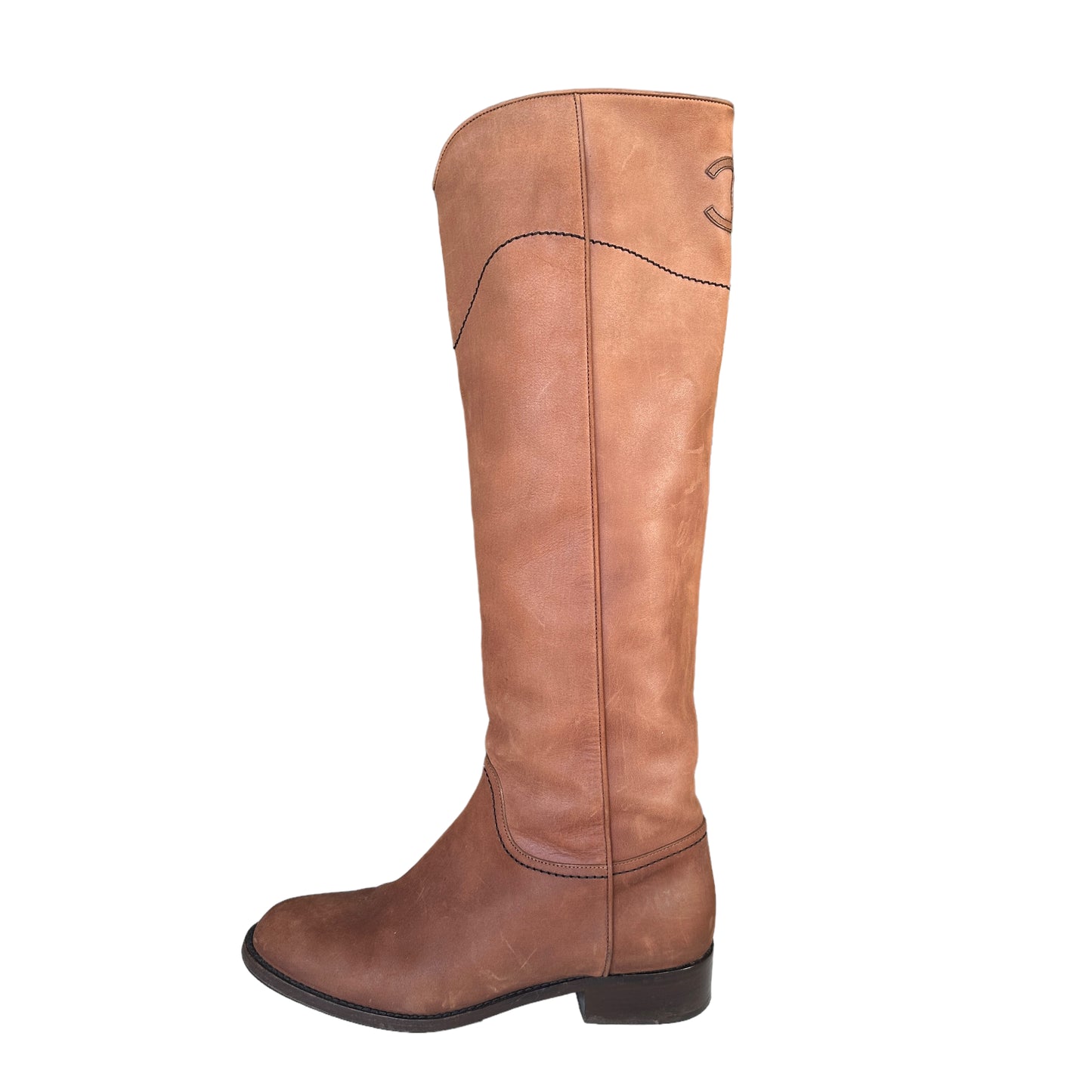 Tall Brown Nubuck Boots - 9