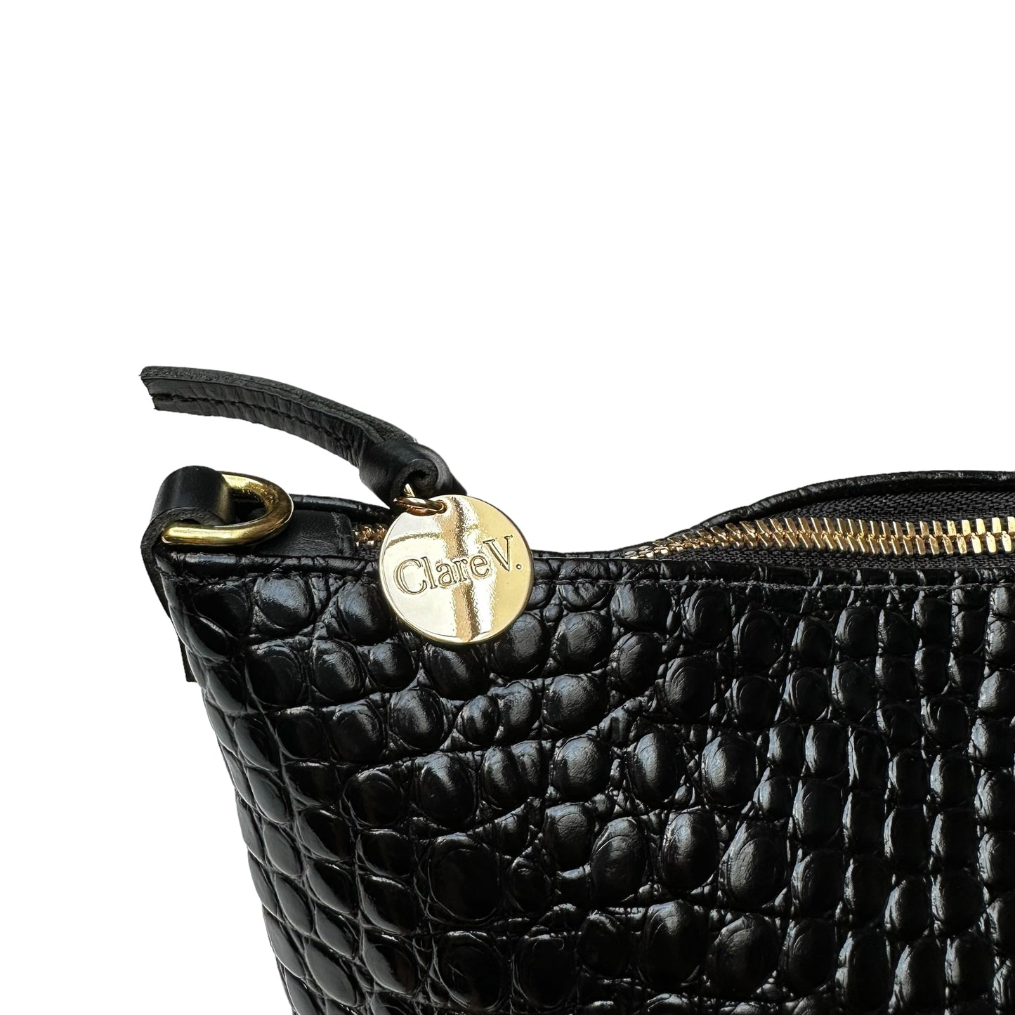 Black Crocodile Embossed Tote