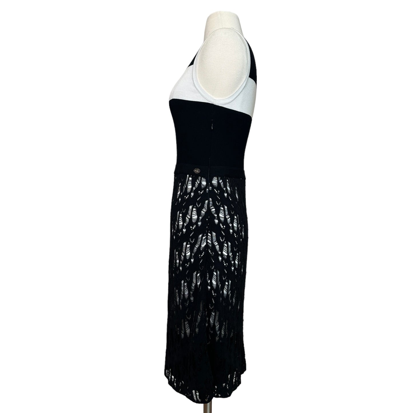 Black & White Distressed Dress - S